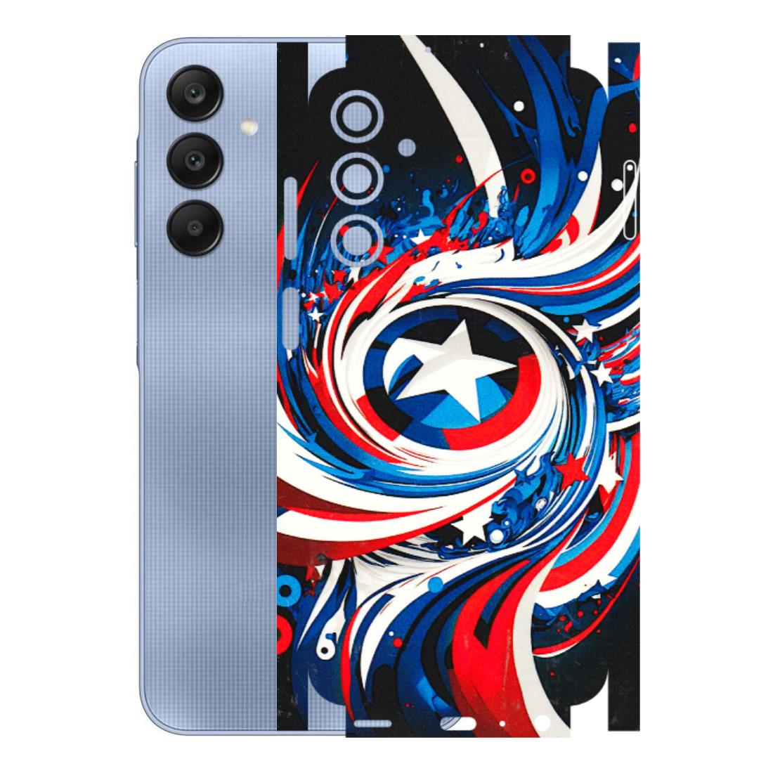 Samsung A/S Series Phone Skins (All Models) - Captain America Logo - 3D Embossed Finish (L-307) Samsung Galaxy A25 (5G)