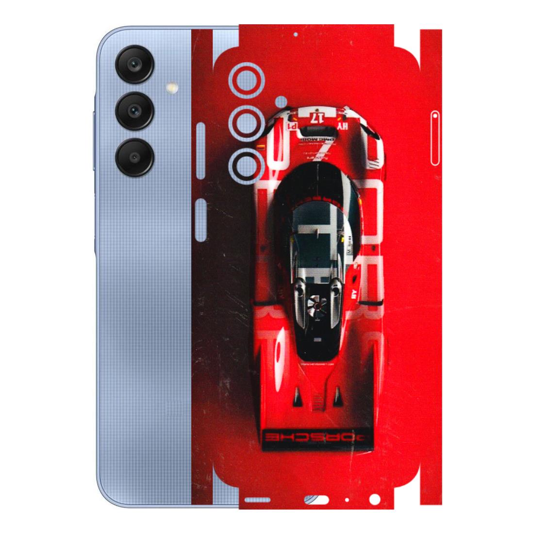 Samsung A/S Series Phone Skins (All Models) - Red Porsche Car Logo - 3D Embossed Finish (L-315) Samsung Galaxy A25 (5G)