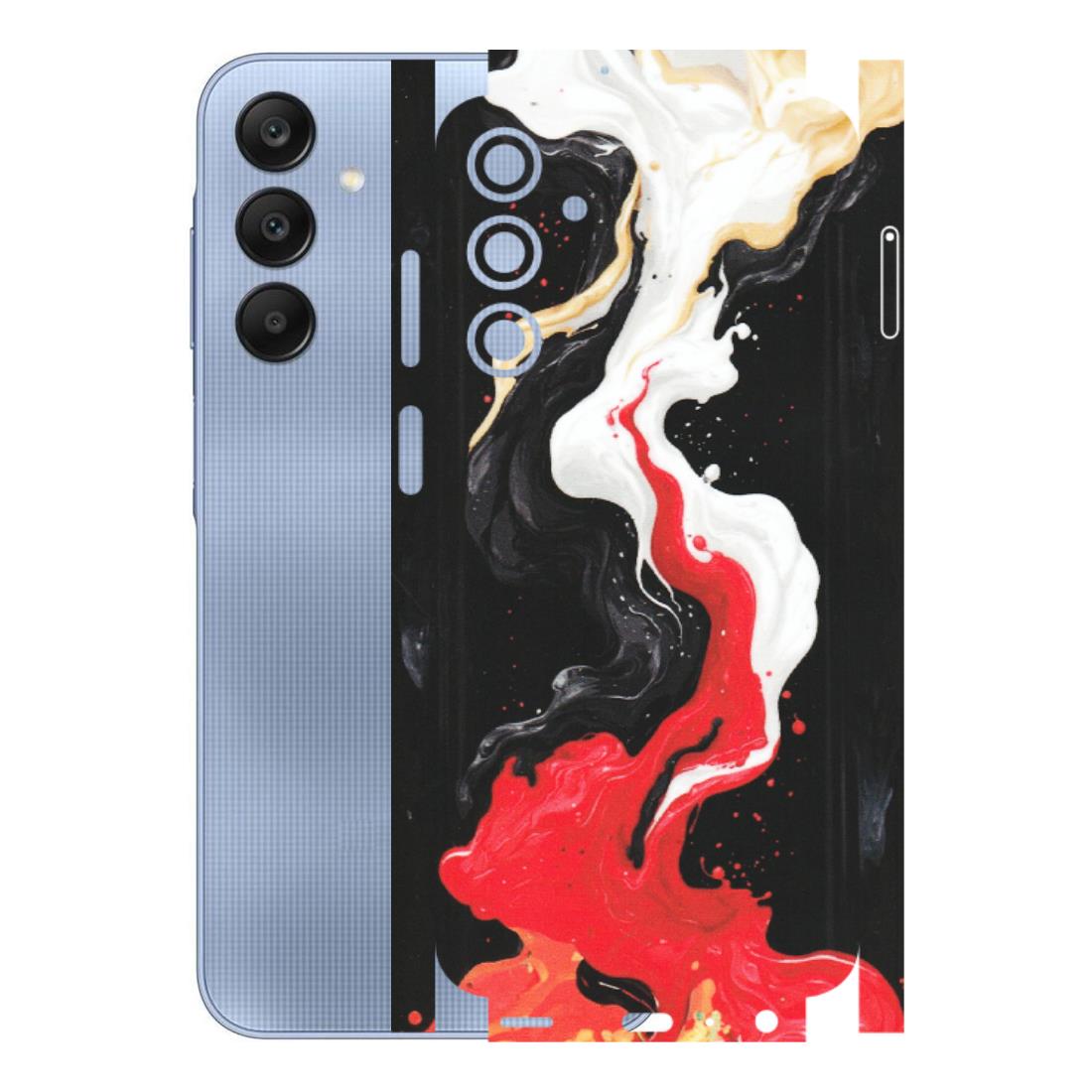 Samsung A/S Series Phone Skins (All Models) - Black Red White Paint Splash Fusion - Matte Finish (M-56) Samsung Galaxy A25 (5G)