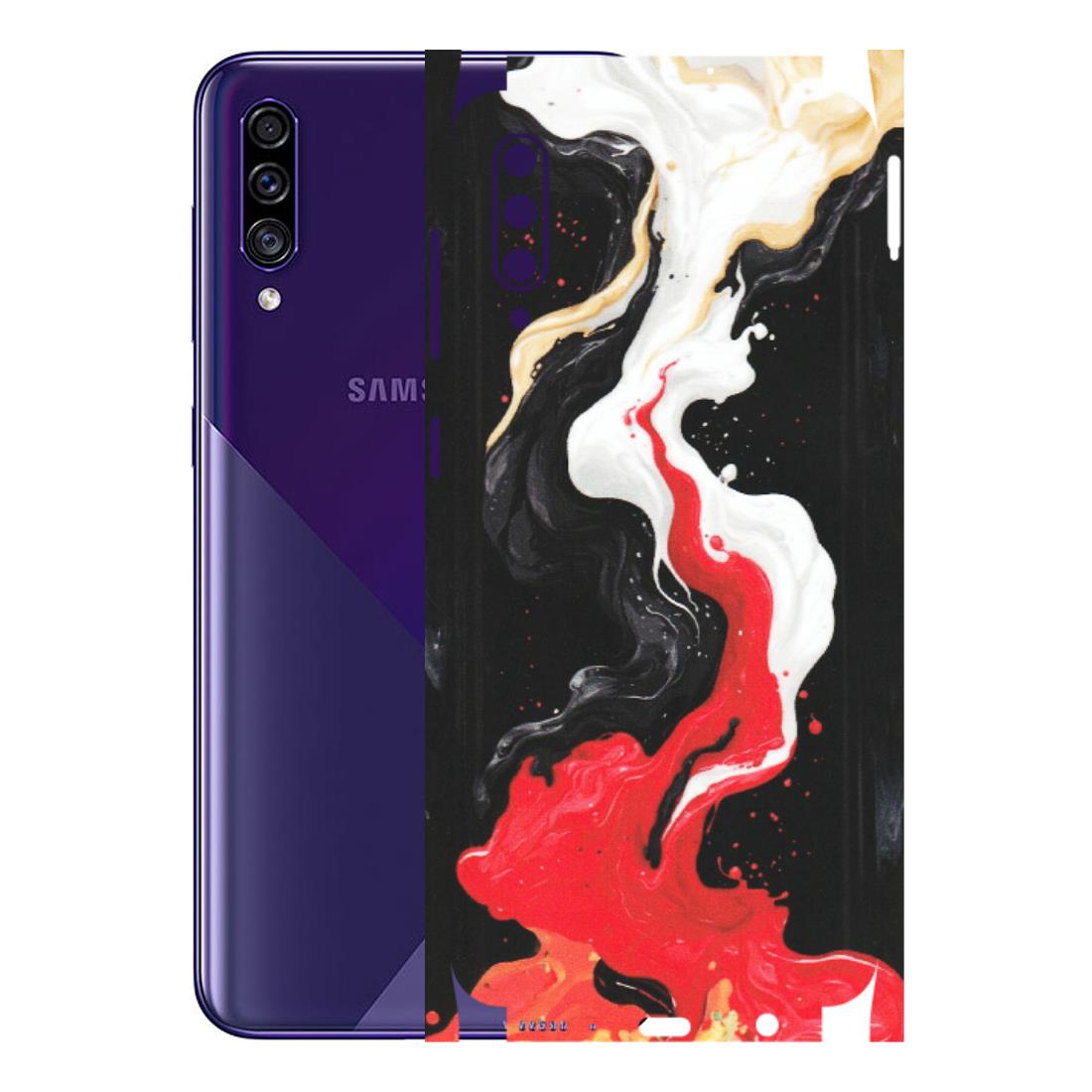 Samsung A/S Series Phone Skins (All Models) - Black Red White Paint Splash Fusion - Matte Finish (M-56) Samsung Galaxy A30s