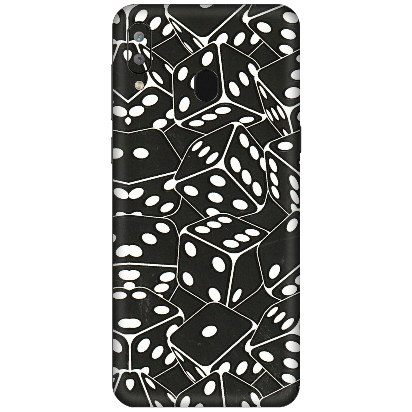 Samsung A/S Series Phone Skins (All Models) - Big Black Dices - 3D Embossed Finish (L-106) Samsung Galaxy A30
