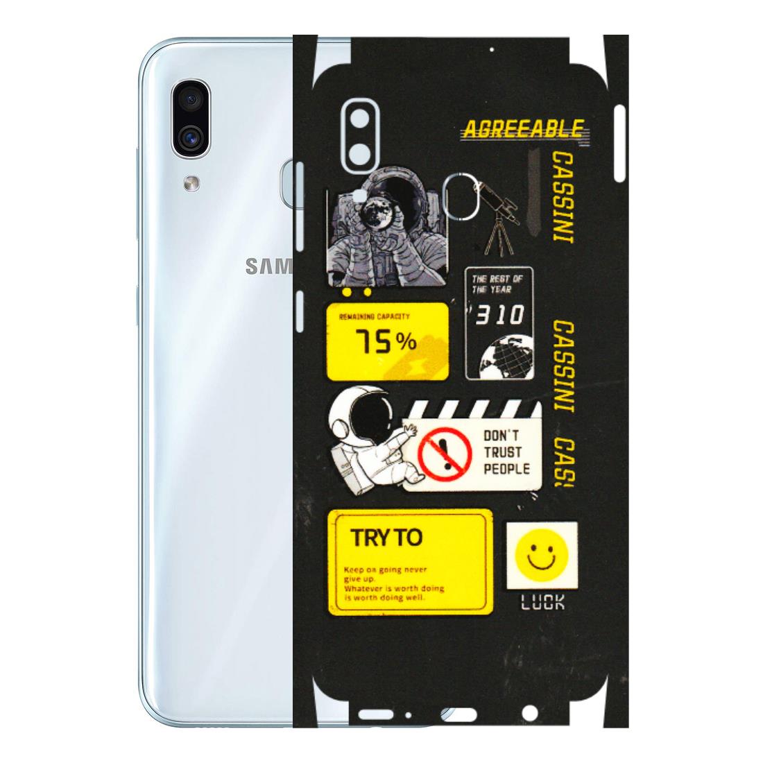 Samsung A/S Series Phone Skins (All Models) - Black Cassini - 3D Embossed Finish (L-161) Samsung Galaxy A30