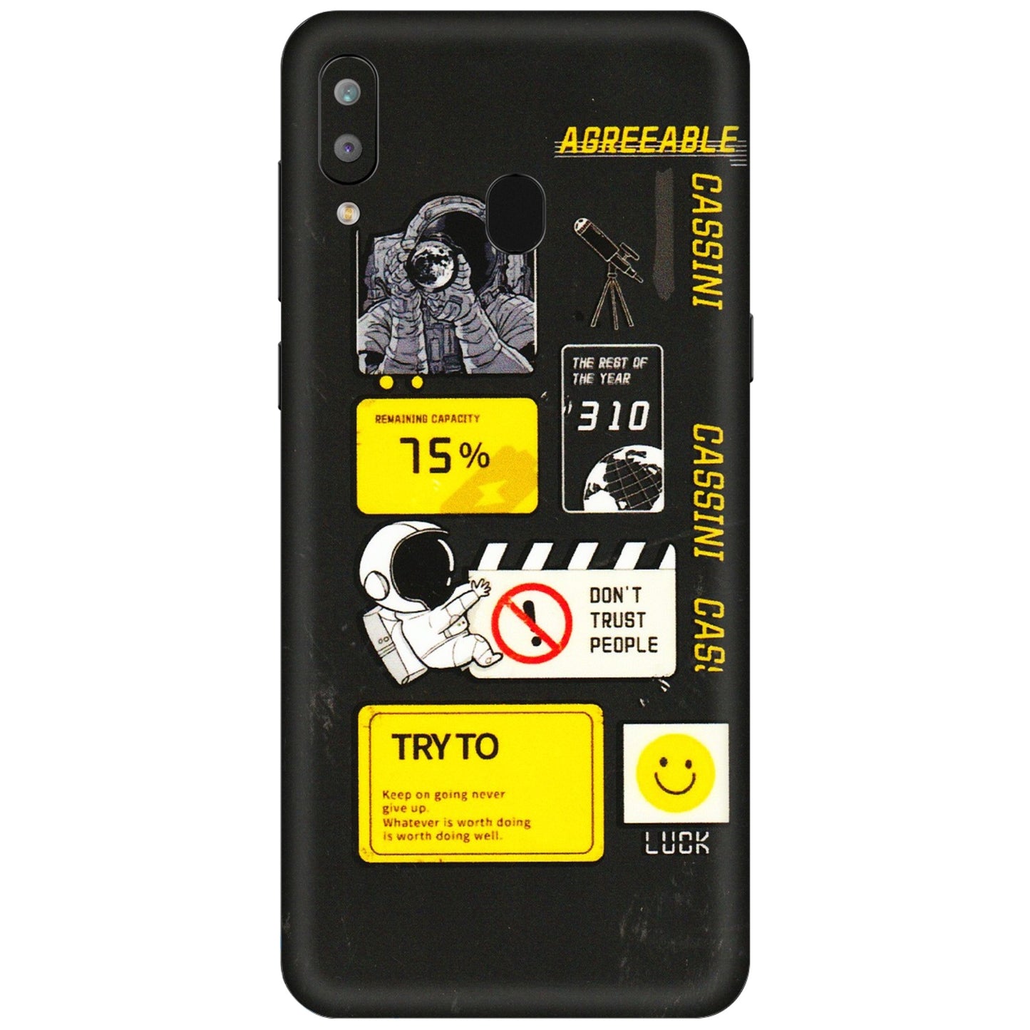 Samsung A/S Series Phone Skins (All Models) - Black Cassini - 3D Embossed Finish (L-161) Samsung Galaxy A30
