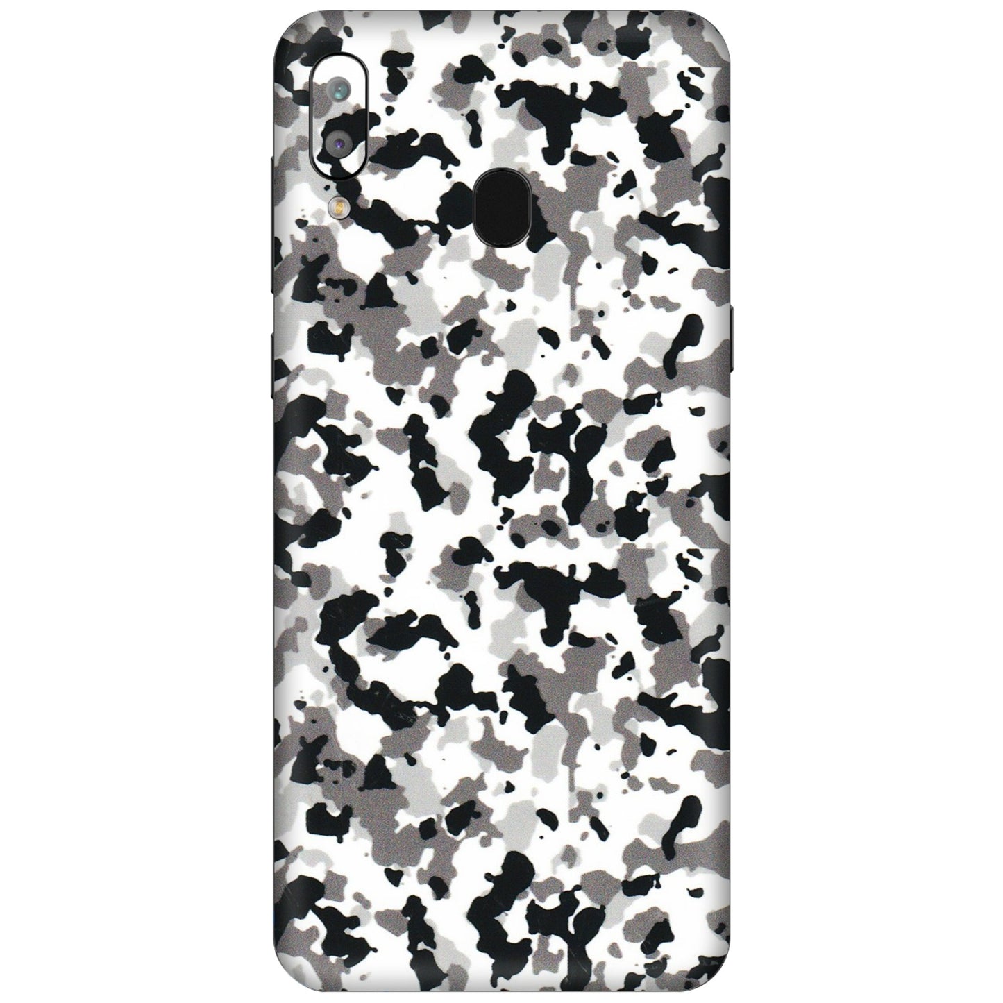 Samsung A/S Series Phone Skins (All Models) - White Black Camouflage - 3D Embossed Finish (L-18) Samsung Galaxy A30