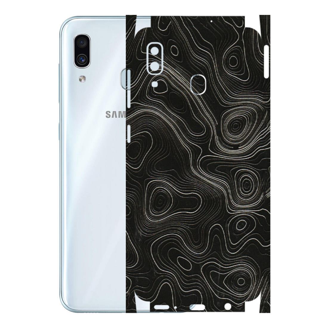 Samsung A/S Series Phone Skins (All Models) - Black Swirl - 3D Embossed Finish (L-196) Samsung Galaxy A30