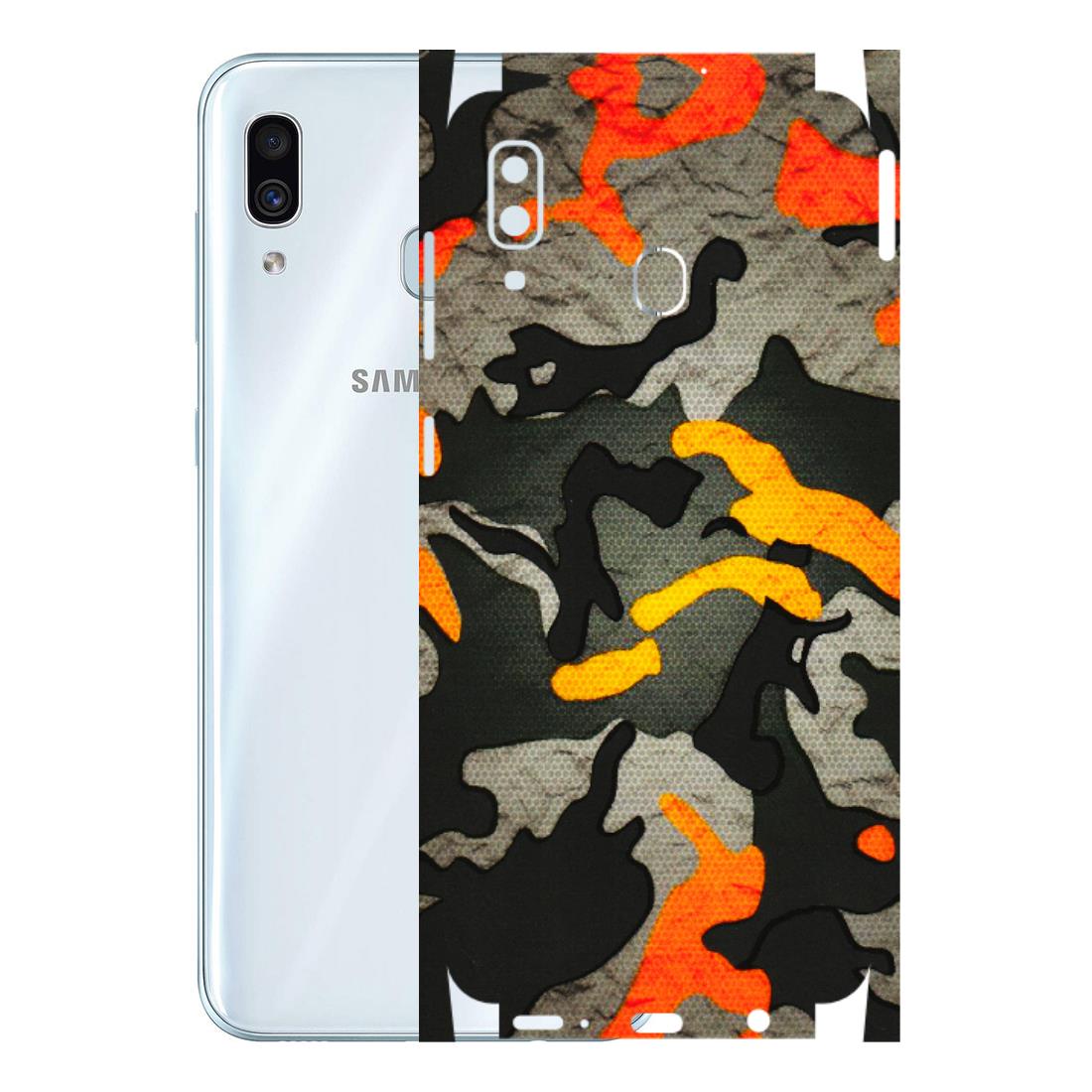 Samsung A/S Series Phone Skins (All Models) - Orange Camouflage - 3D Embossed Finish (L-204) Samsung Galaxy A30