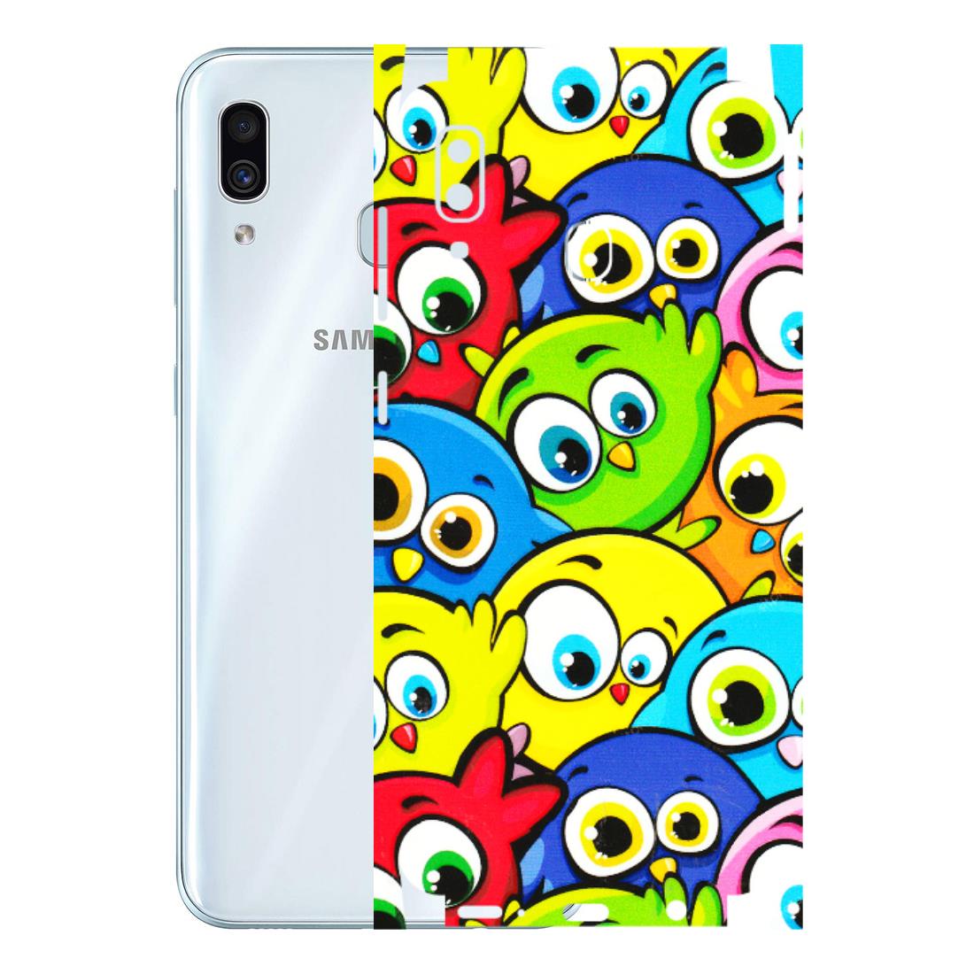 Samsung A/S Series Phone Skins (All Models) - Cute Fluffy Birds - 3D Embossed Finish (L-213) Samsung Galaxy A30