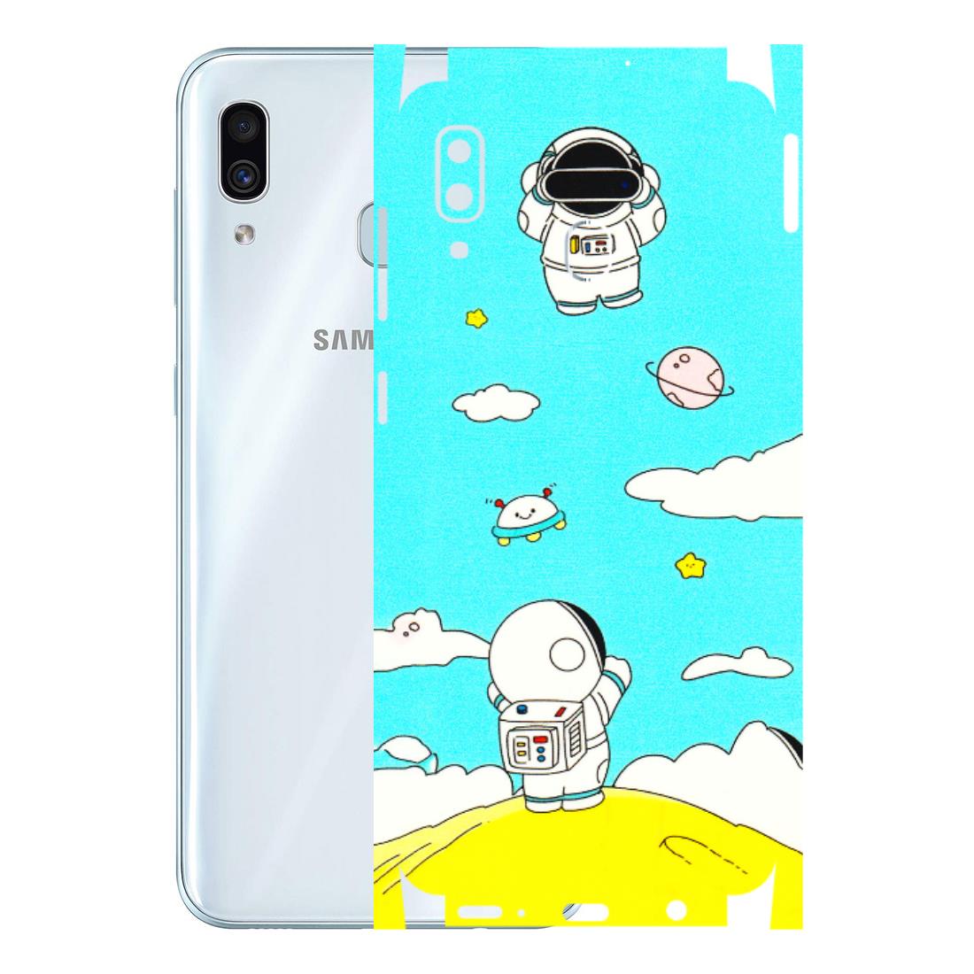 Samsung A/S Series Phone Skins (All Models) - Blue Skies Astro Float - 3D Embossed Finish (L-230) Samsung Galaxy A30