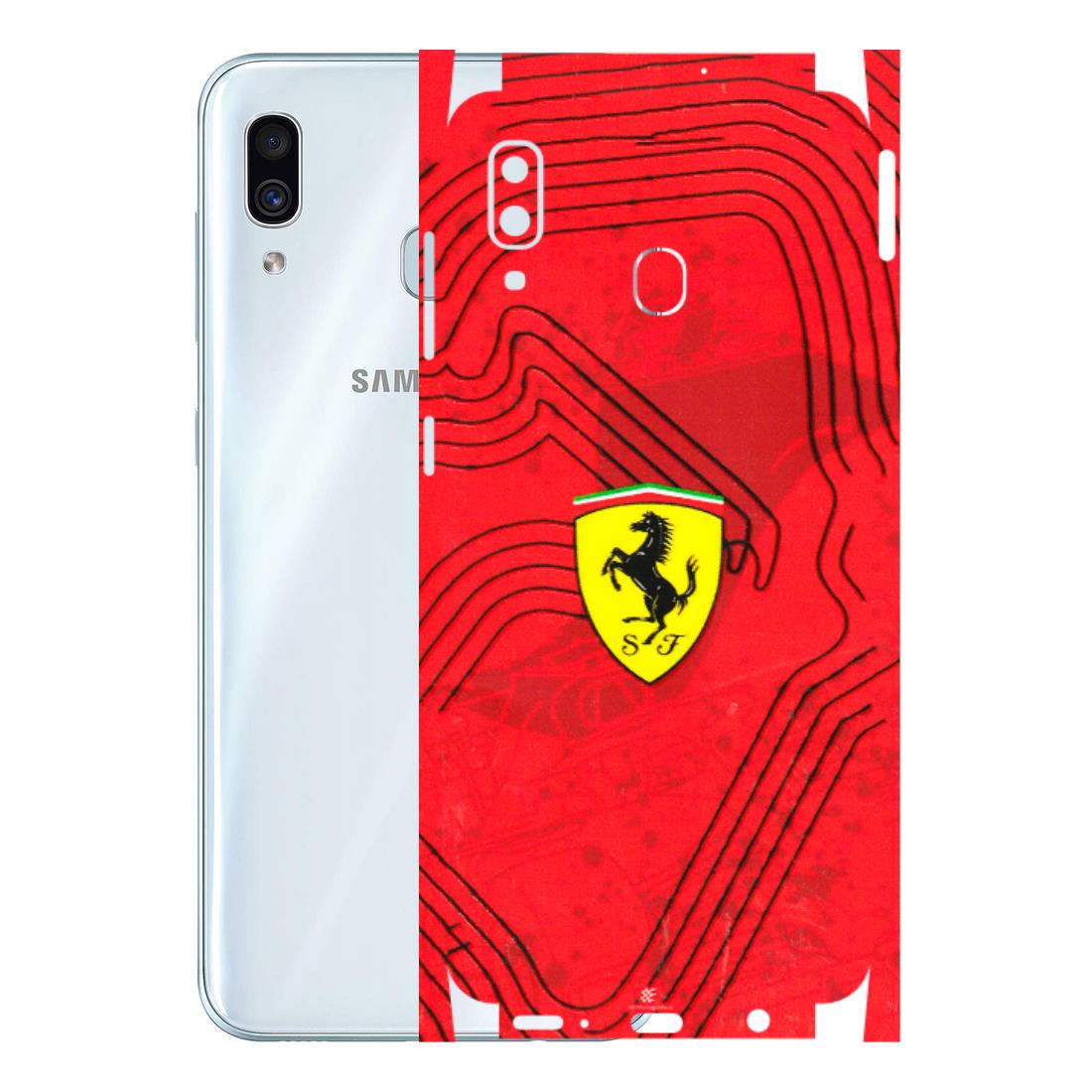 Samsung A/S Series Phone Skins (All Models) - Red Ferrari Logo Stylish - 3D Embossed Finish (L-238) Samsung Galaxy A30
