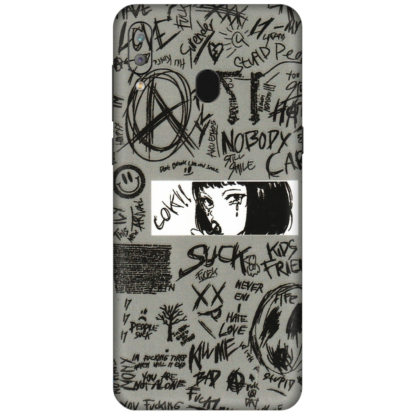 Samsung A/S Series Phone Skins (All Models) - Never Have Love Anime - 3D Embossed Finish (L-260) Samsung Galaxy A30