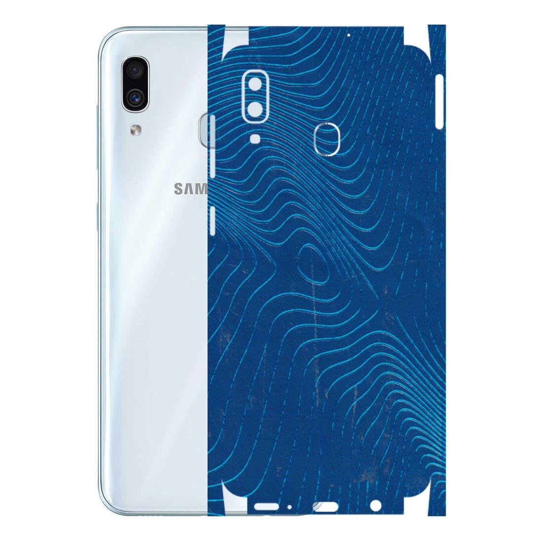 Samsung A/S Series Phone Skins (All Models) - Abstract Blue Line Map - 3D Embossed Finish (L-272) Samsung Galaxy A30