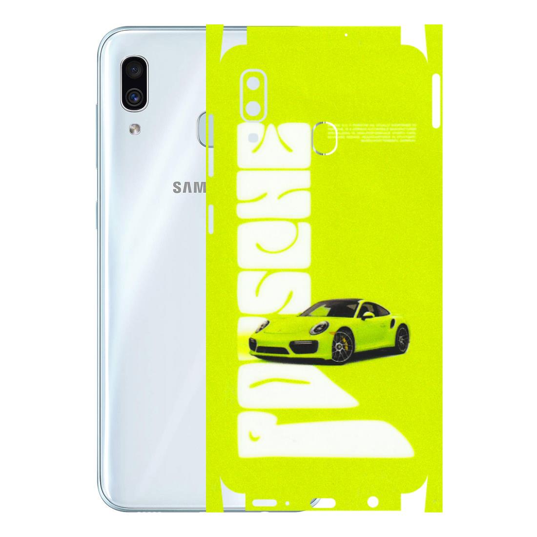 Samsung A/S Series Phone Skins (All Models) - Lime Green Porche - 3D Embossed Finish (L-30) Samsung Galaxy A30