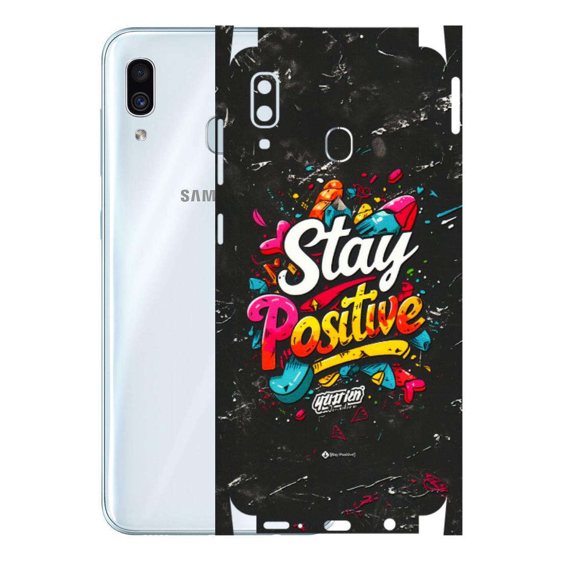Samsung A/S Series Phone Skins (All Models) - Stay Positive Black - 3D Embossed Finish (L-31) Samsung Galaxy A30