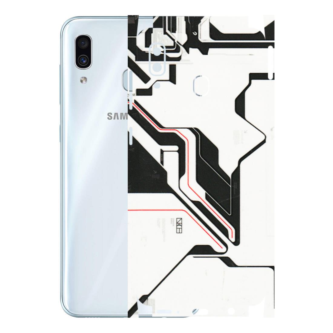 Samsung A/S Series Phone Skins (All Models) - White Techy Logo - 3D Embossed Finish (L-312) Samsung Galaxy A30