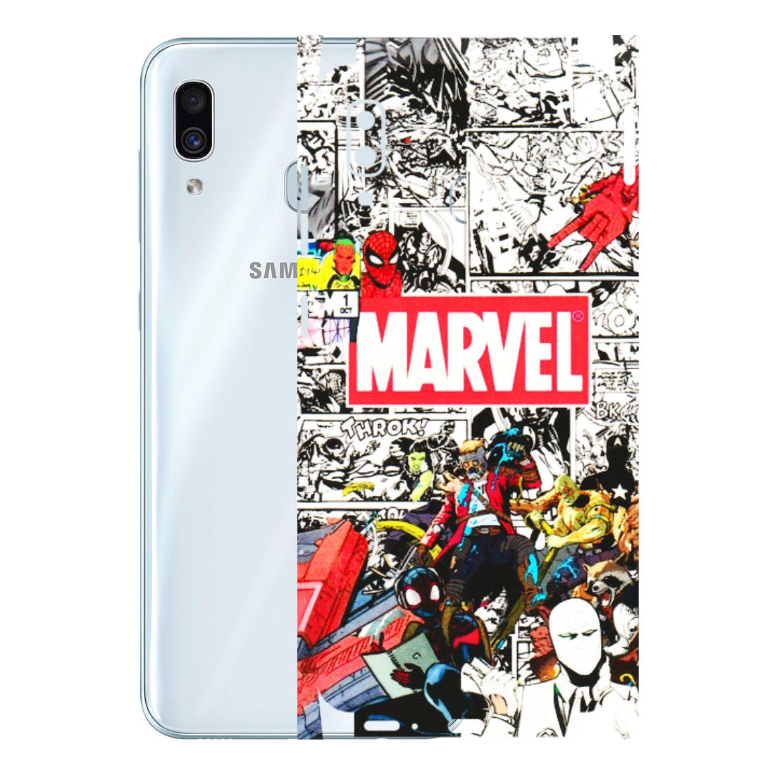 Samsung A/S Series Phone Skins (All Models) - Marvel Colorful Comic - 3D Embossed Finish (L-64) Samsung Galaxy A30