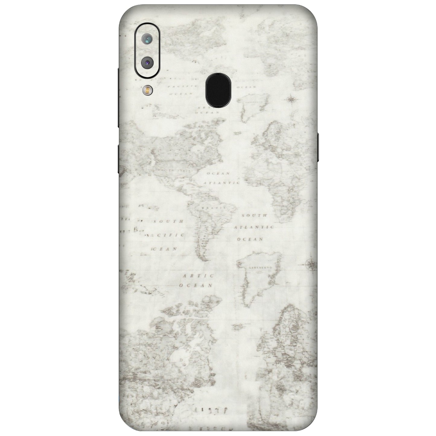 Samsung A/S Series Phone Skins (All Models) - World Travel Map - Transparent Finish (T-04) Samsung Galaxy A30