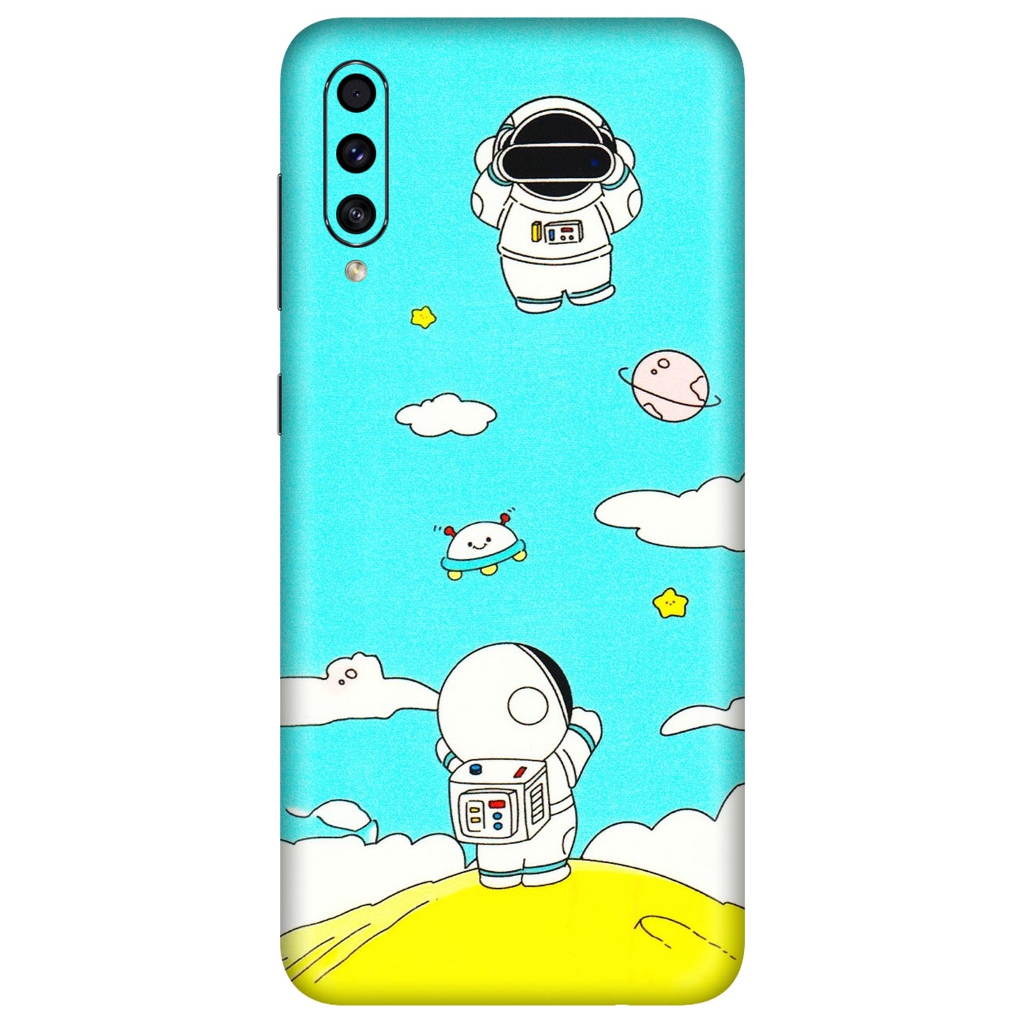 Samsung A/S Series Phone Skins (All Models) - Blue Skies Astro Float - 3D Embossed Finish (L-230) Samsung Galaxy A30s