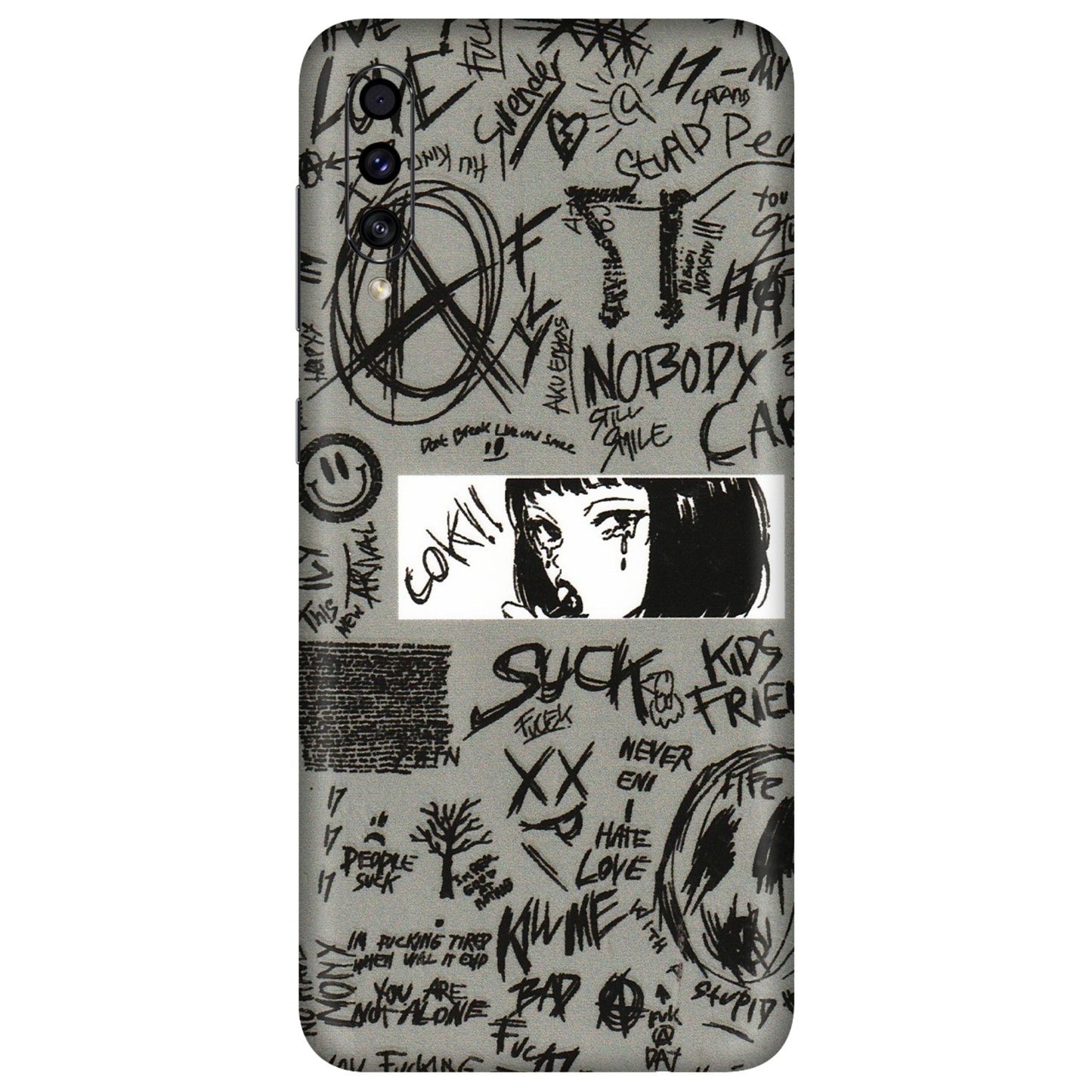 Samsung A/S Series Phone Skins (All Models) - Never Have Love Anime - 3D Embossed Finish (L-260) Samsung Galaxy A30s