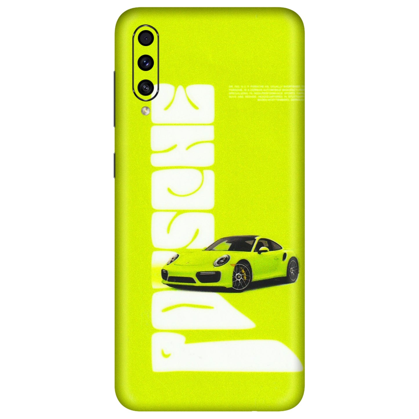 Samsung A/S Series Phone Skins (All Models) - Lime Green Porche - 3D Embossed Finish (L-30) Samsung Galaxy A30s