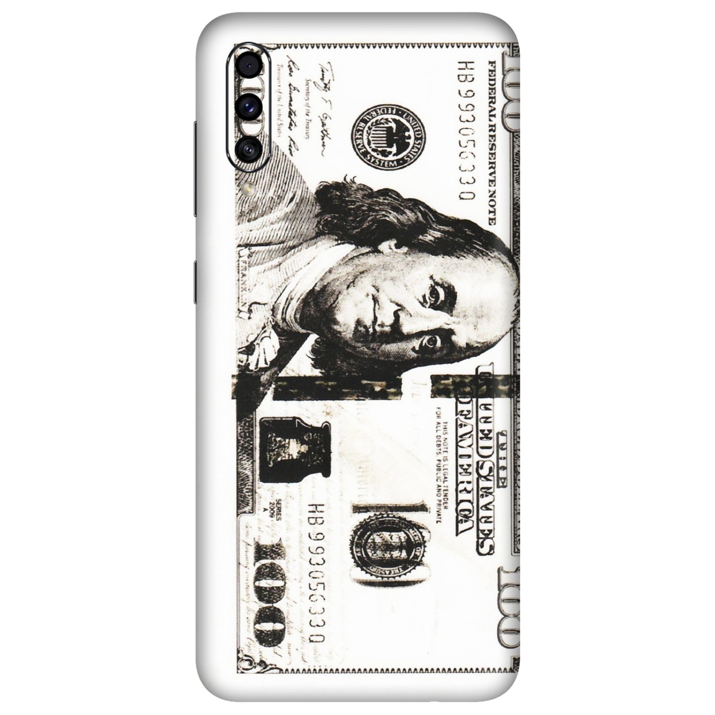 Samsung A/S Series Phone Skins (All Models) - 100 Dollar Currency - Transparent Finish (T-01) Samsung Galaxy A30s