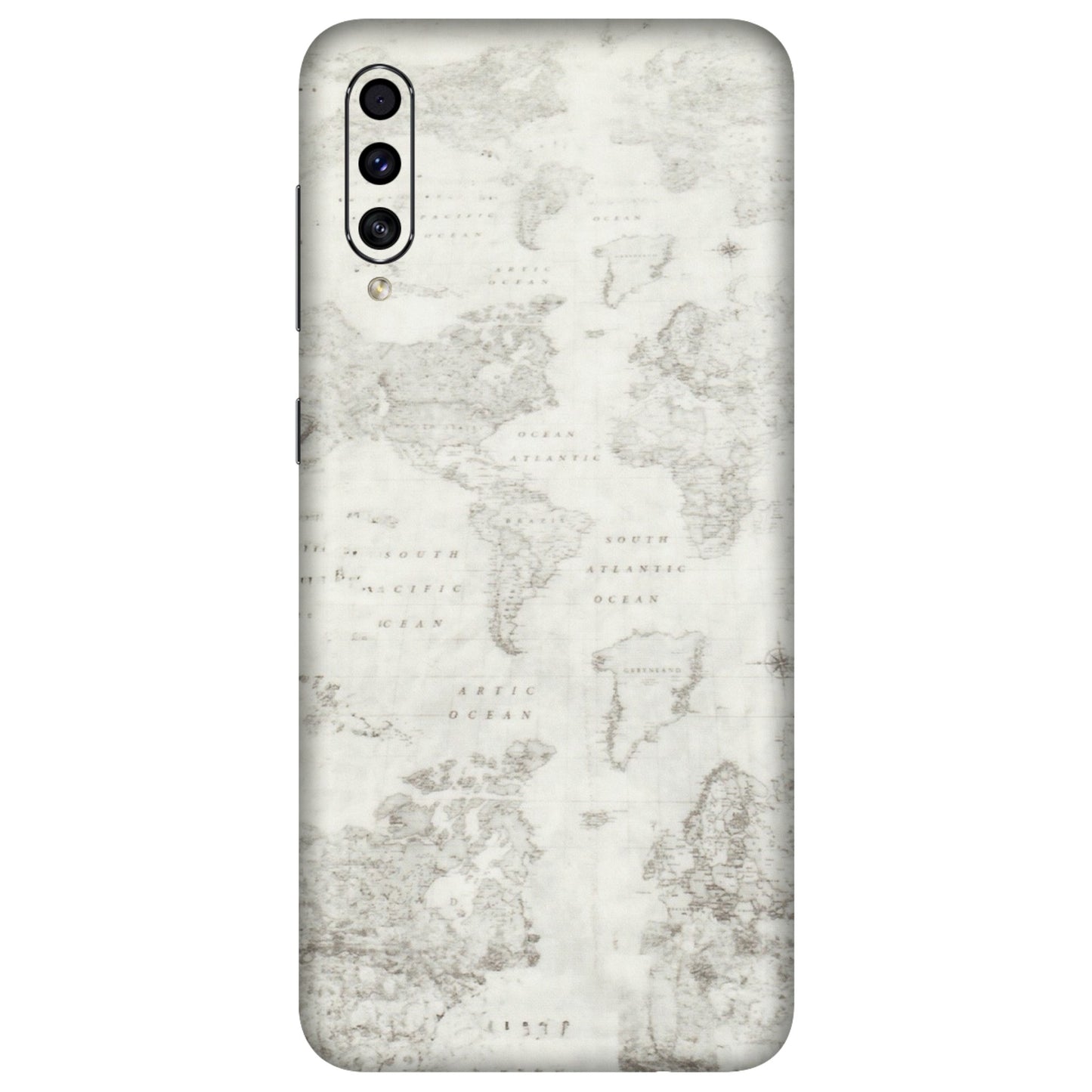 Samsung A/S Series Phone Skins (All Models) - World Travel Map - Transparent Finish (T-04) Samsung Galaxy A30s