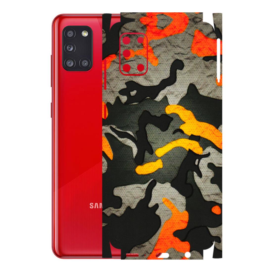 Samsung A/S Series Phone Skins (All Models) - Orange Camouflage - 3D Embossed Finish (L-204) Samsung Galaxy A31