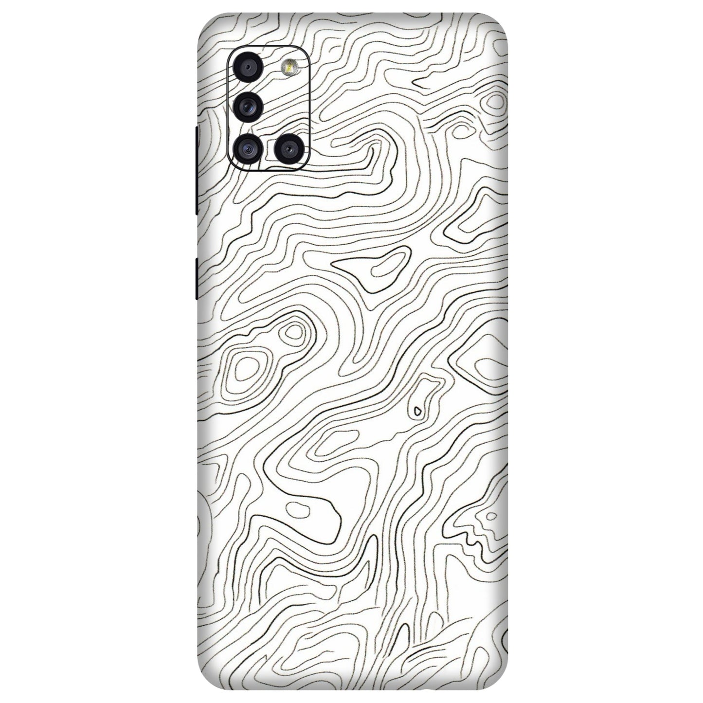 Samsung A/S Series Phone Skins (All Models) - White Black Swirls - 3D Embossed Finish (L-219) Samsung Galaxy A31