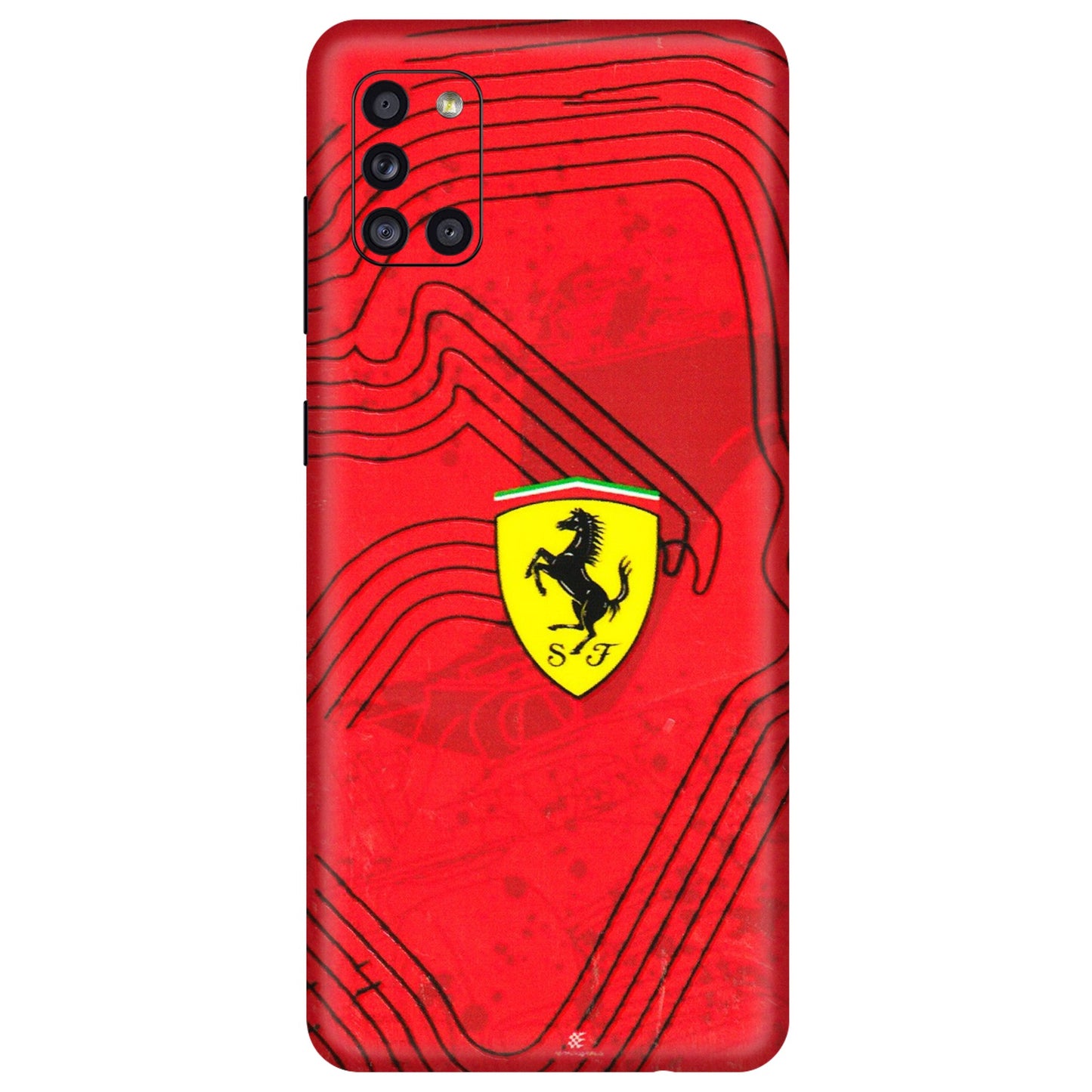 Samsung A/S Series Phone Skins (All Models) - Red Ferrari Logo Stylish - 3D Embossed Finish (L-238) Samsung Galaxy A31