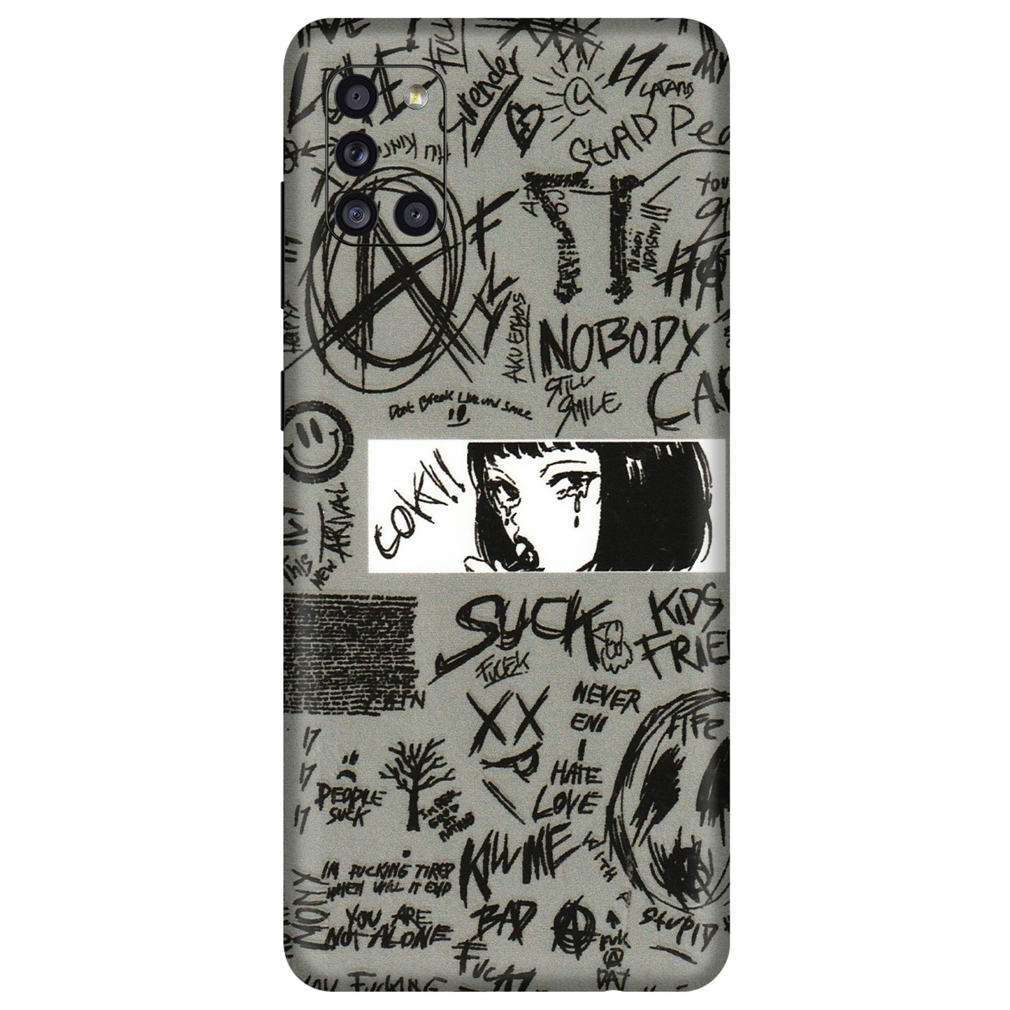 Samsung A/S Series Phone Skins (All Models) - Never Have Love Anime - 3D Embossed Finish (L-260) Samsung Galaxy A31