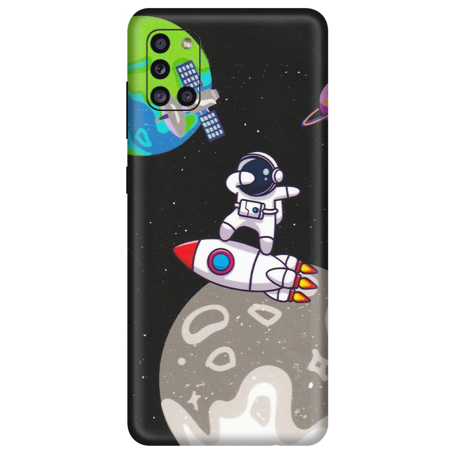 Samsung A/S Series Phone Skins (All Models) - Astronaut Vibing Toon Running - Matte Finish (M-39) Samsung Galaxy A31