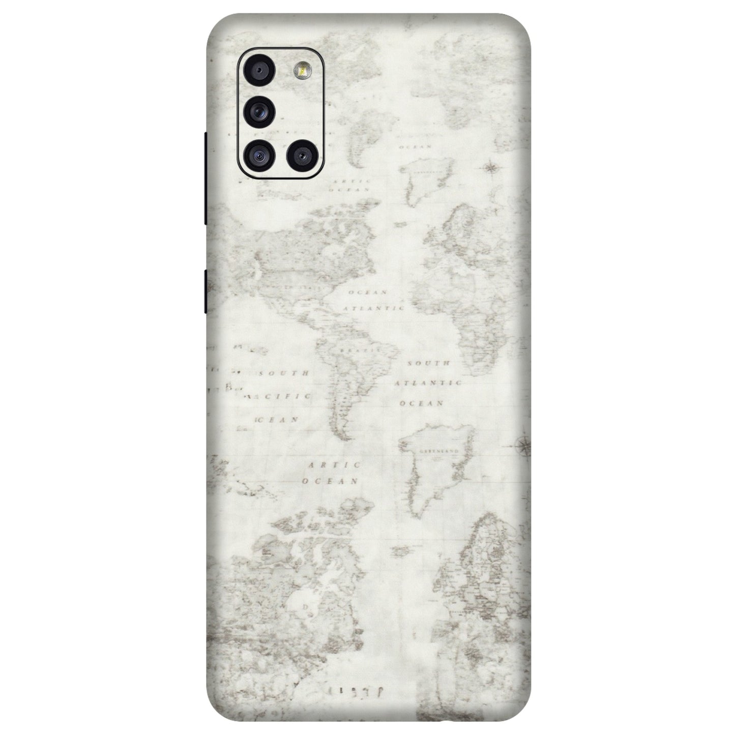 Samsung A/S Series Phone Skins (All Models) - World Travel Map - Transparent Finish (T-04) Samsung Galaxy A31
