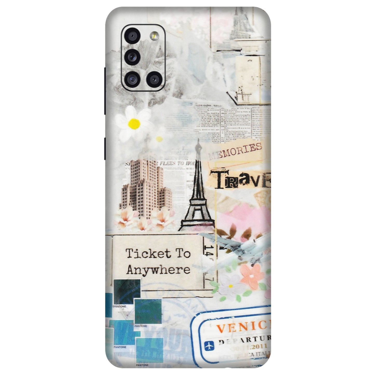 Samsung A/S Series Phone Skins (All Models) - Travel Memories - Transparent Finish (T-09) Samsung Galaxy A31