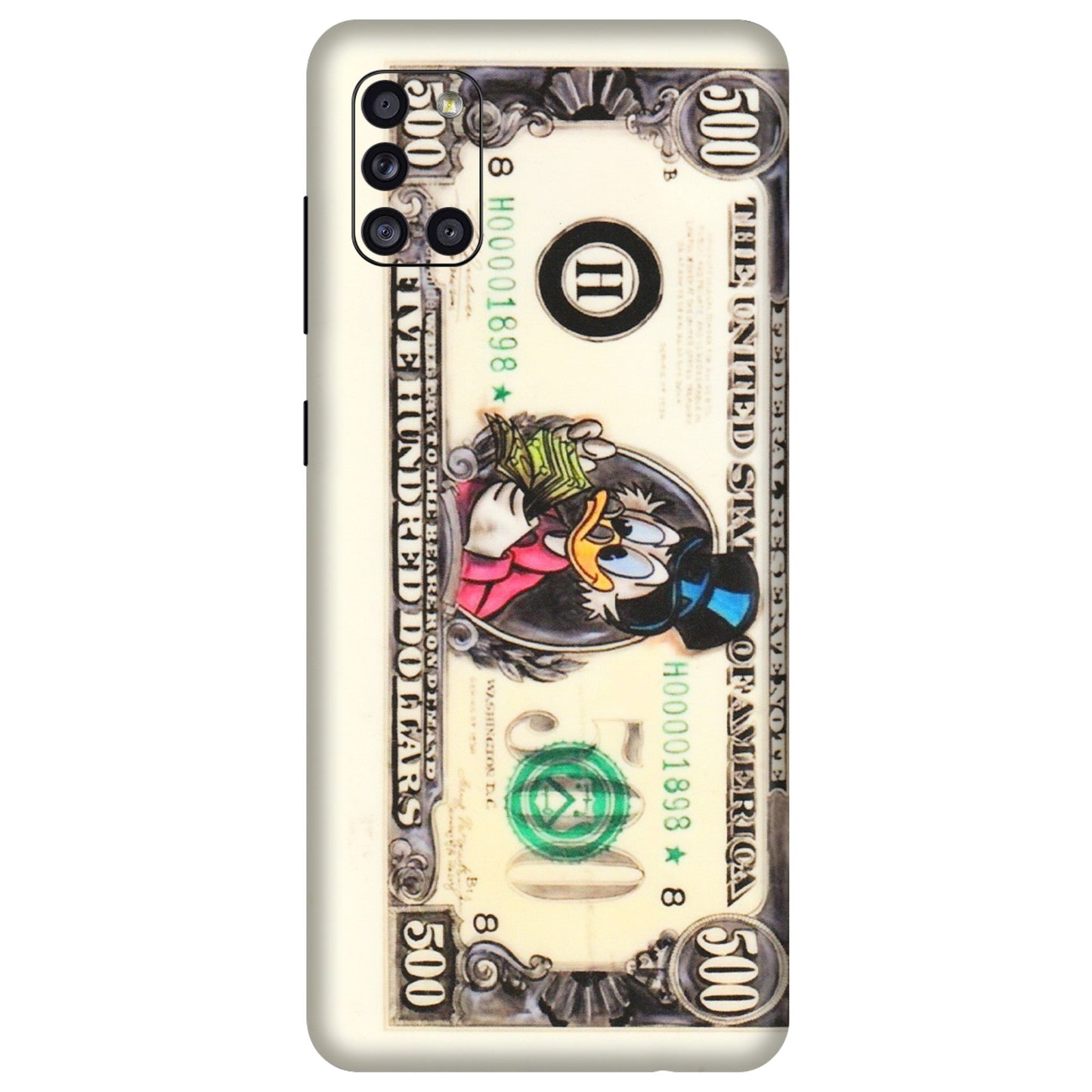 Samsung A/S Series Phone Skins (All Models) - Five Hundred Dollar Duck - Transparent Finish (T-15) Samsung Galaxy A31