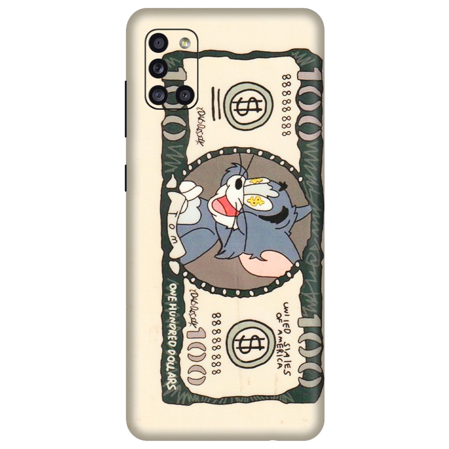 Samsung A/S Series Phone Skins (All Models) - One Hundred Dollar Tom - Transparent Finish (T-16) Samsung Galaxy A31
