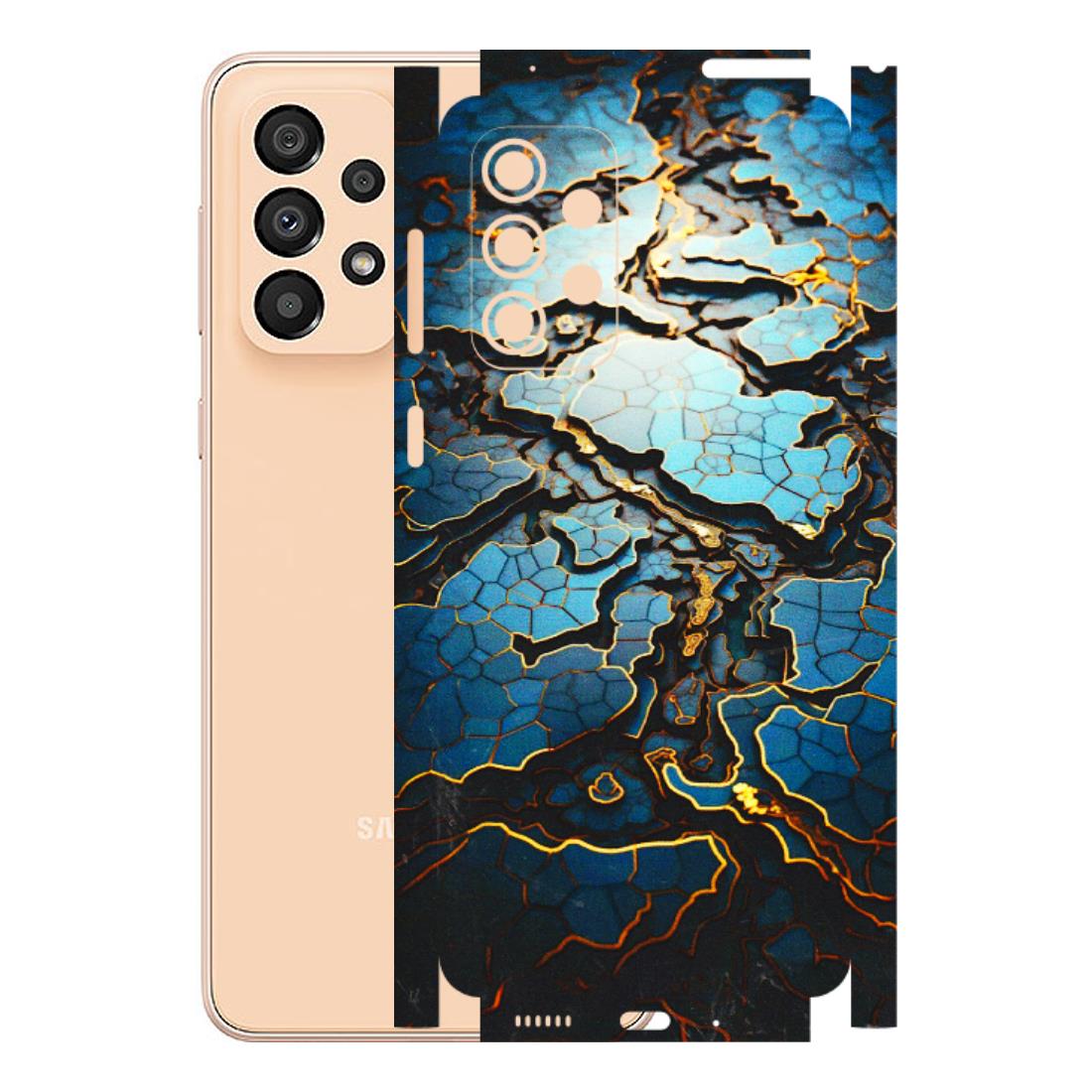 Samsung A/S Series Phone Skins (All Models) - Blue Gold Abstract - 3D Embossed Finish (L-11) Samsung Galaxy A33(5G)
