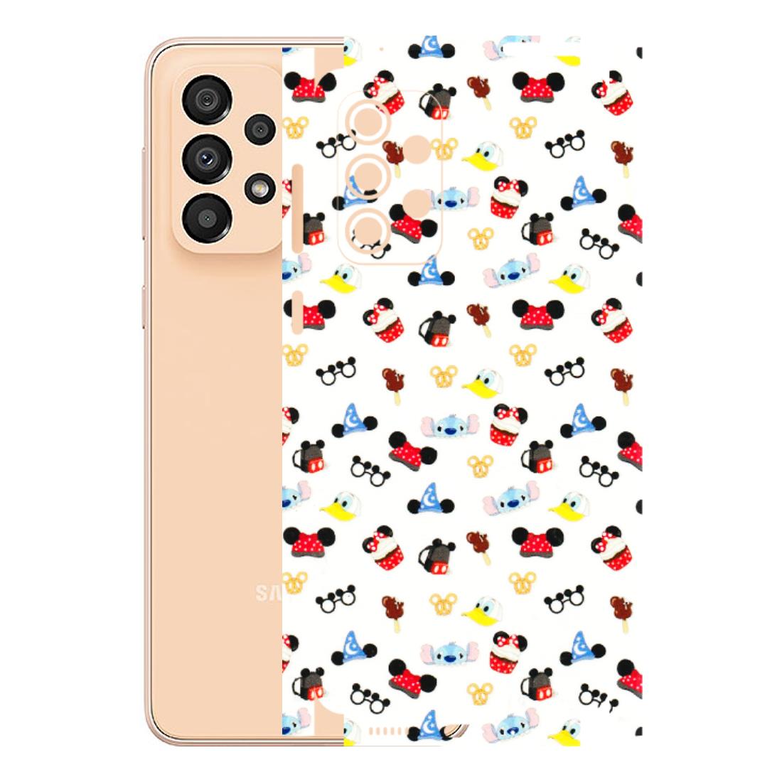 Samsung A/S Series Phone Skins (All Models) - Minnie Mouse & Donald Doodles s - 3D Embossed Finish (L-194) Samsung Galaxy A33(5G)