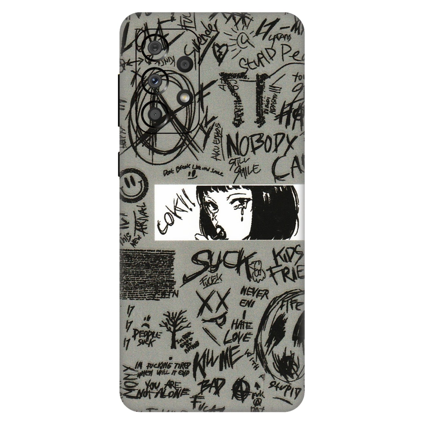 Samsung A/S Series Phone Skins (All Models) - Never Have Love Anime - 3D Embossed Finish (L-260) Samsung Galaxy A33(5G)