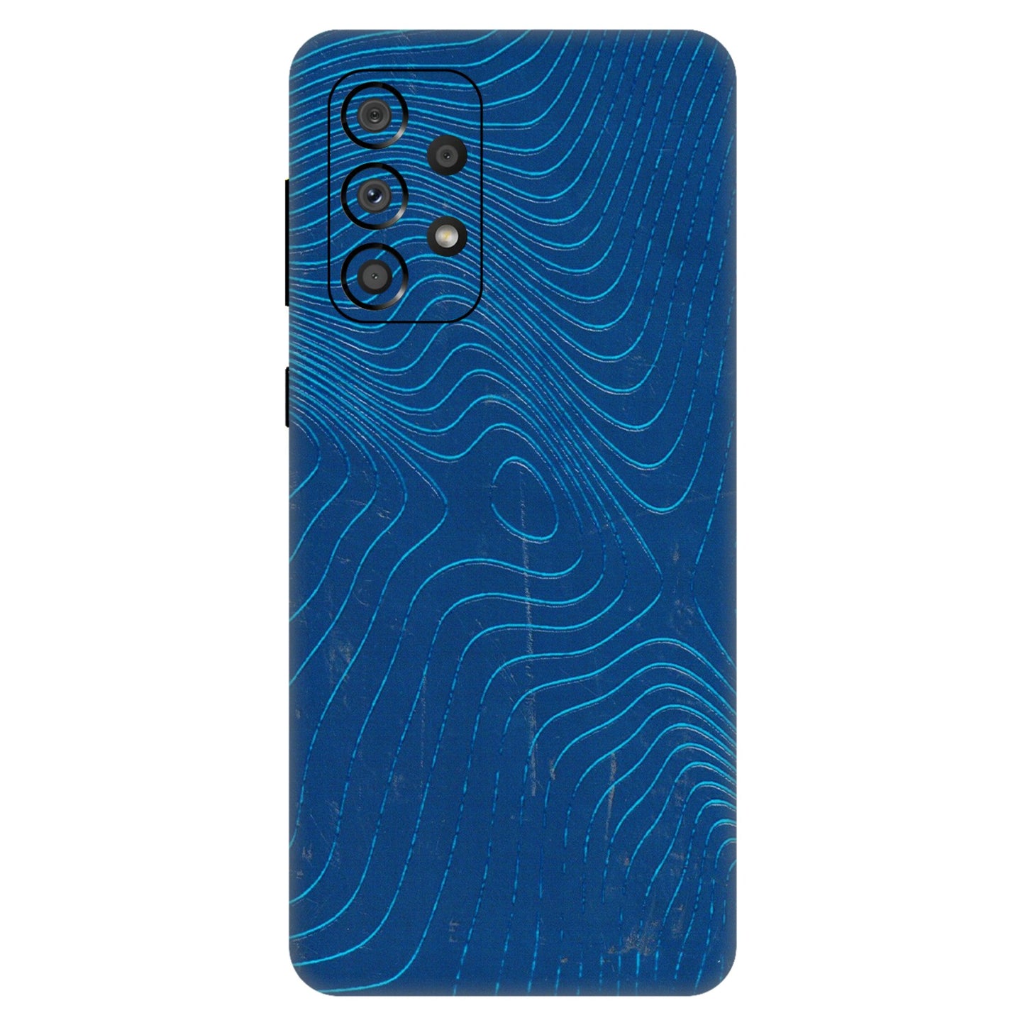 Samsung A/S Series Phone Skins (All Models) - Abstract Blue Line Map - 3D Embossed Finish (L-272) Samsung Galaxy A33(5G)