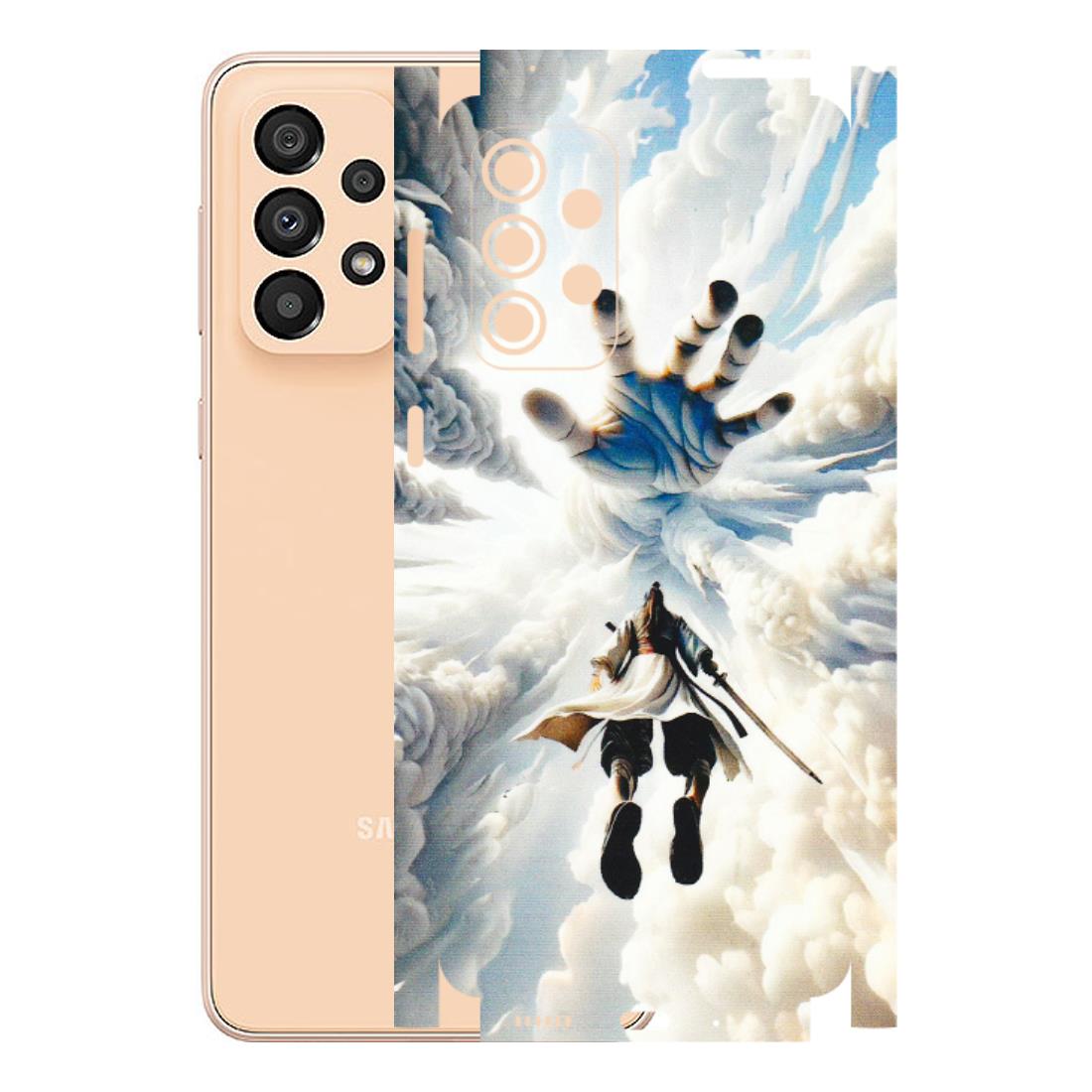 Samsung A/S Series Phone Skins (All Models) - Big Hand With Monkey King - 3D Embossed Finish (L-323) Samsung Galaxy A33(5G)