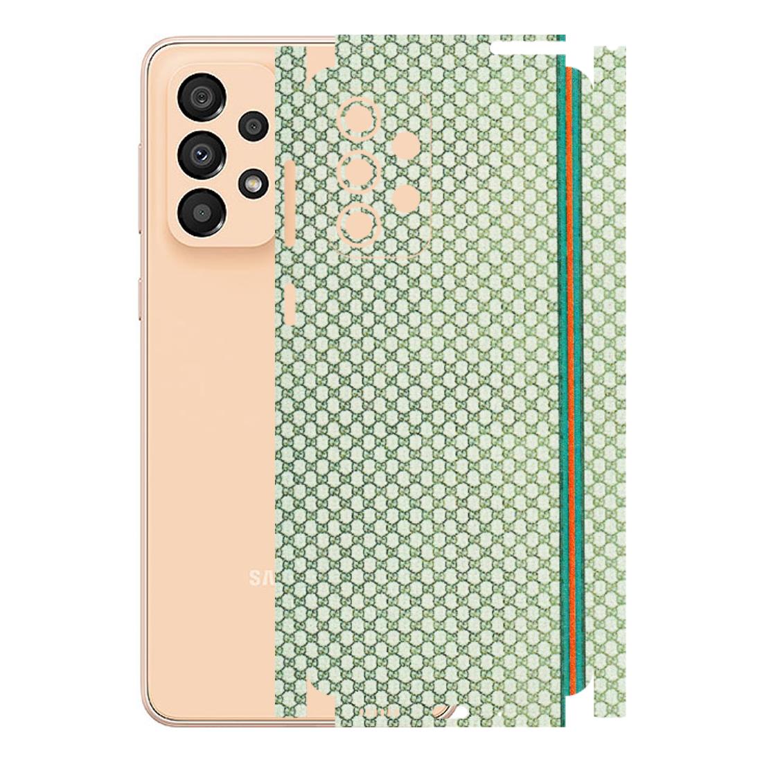 Samsung A/S Series Phone Skins (All Models) - Gucci Fabric Pattern - 3D Embossed Finish (L-73) Samsung Galaxy A33(5G)