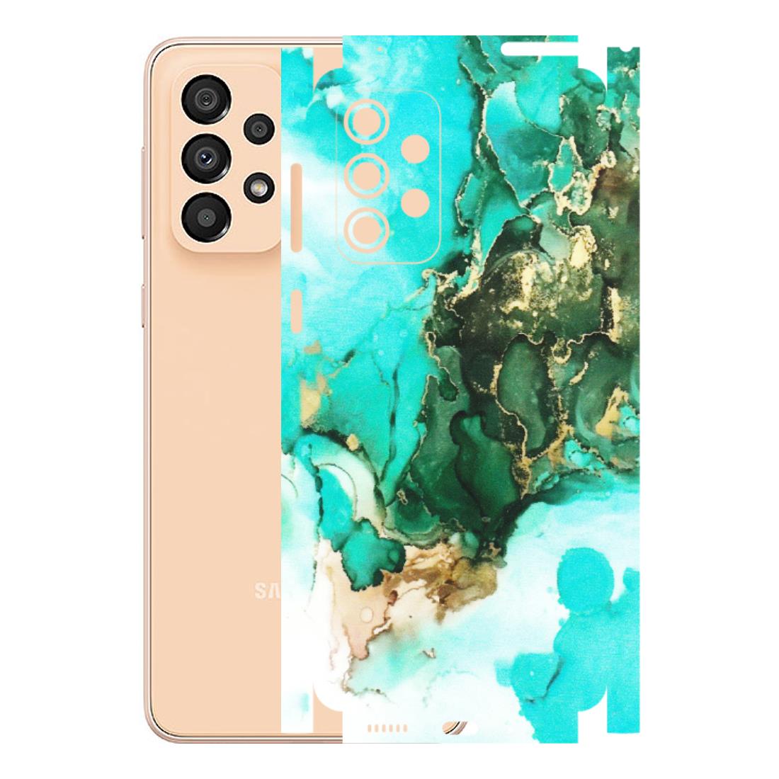Samsung A/S Series Phone Skins (All Models) - The Blue Gold Marble - Matte Finish (M-124) Samsung Galaxy A33(5G)