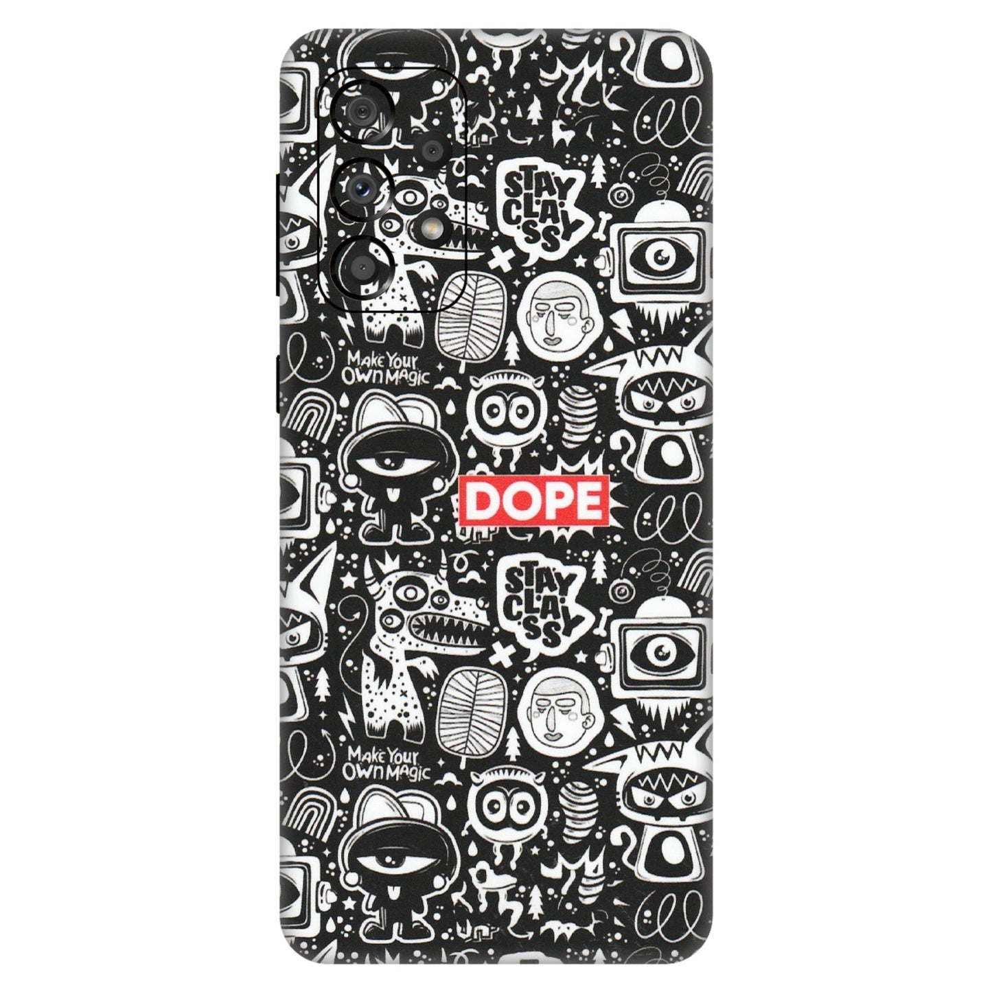 Samsung A/S Series Phone Skins (All Models) - Dope Stay Classy Black Doodles - Matte Finish (M-126) Samsung Galaxy A33(5G)