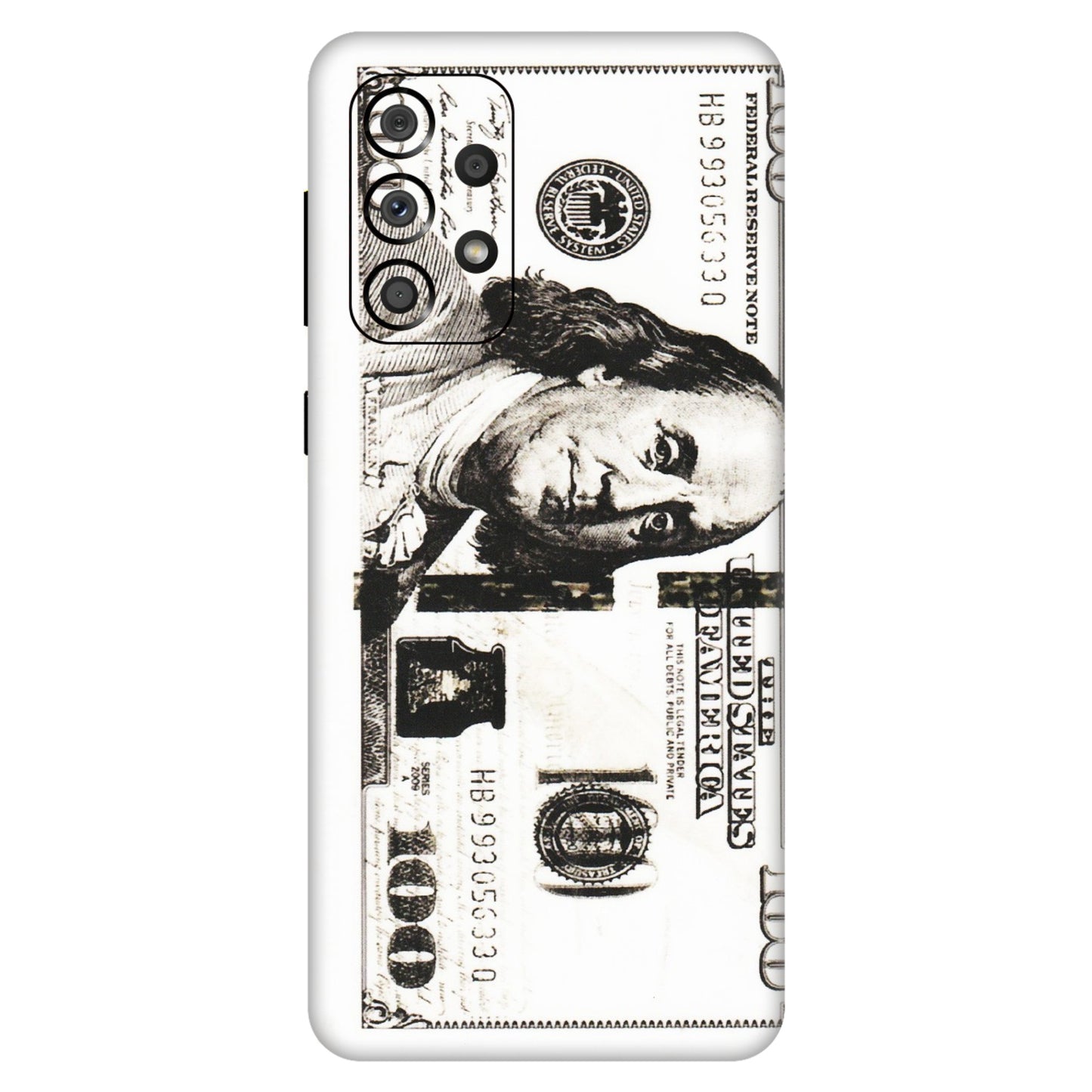 Samsung A/S Series Phone Skins (All Models) - 100 Dollar Currency - Transparent Finish (T-01) Samsung Galaxy A33(5G)