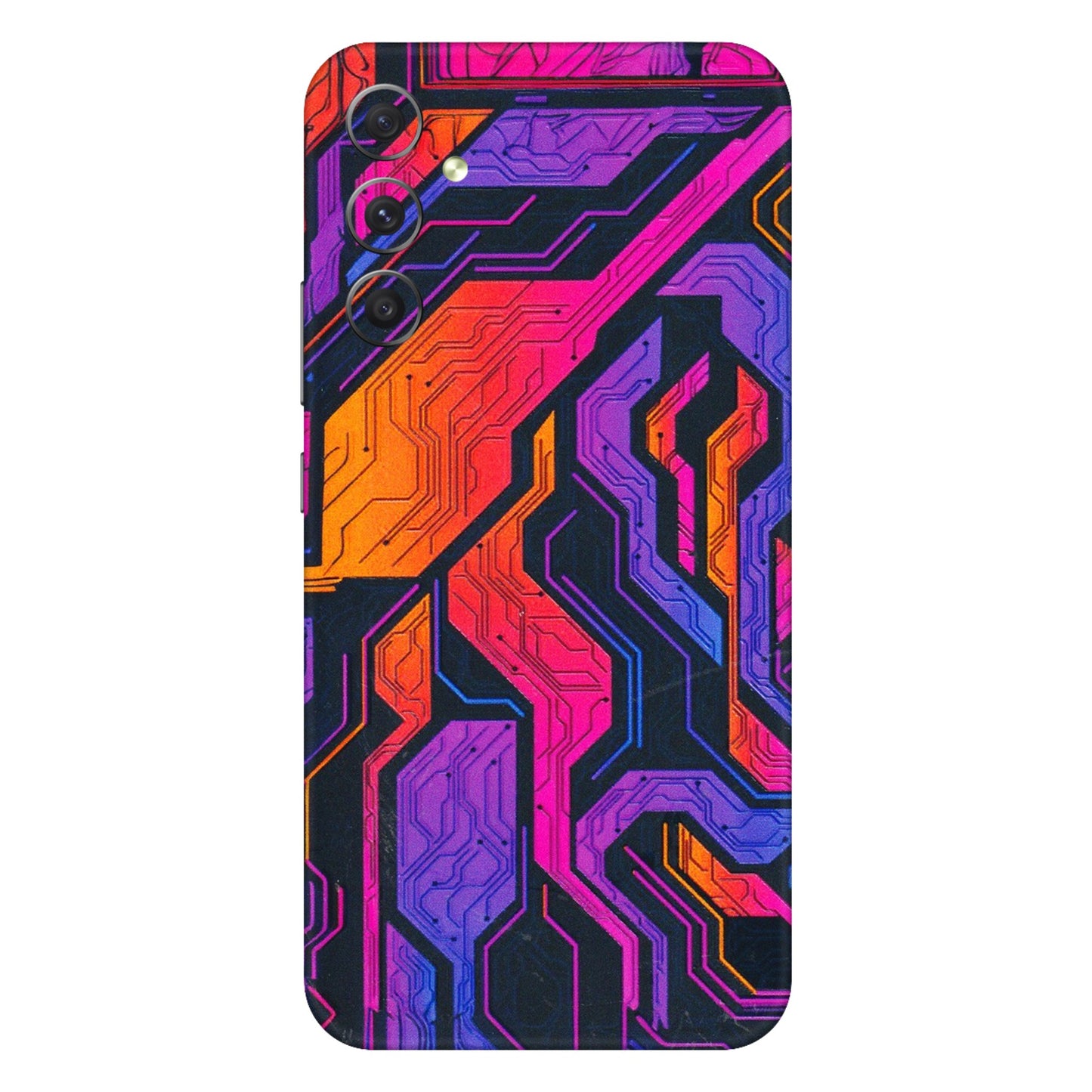 Samsung A/S Series Phone Skins (All Models) - Tech Circuits Futuristic - 3D Embossed Finish (L-07) Samsung Galaxy A34 (5G)