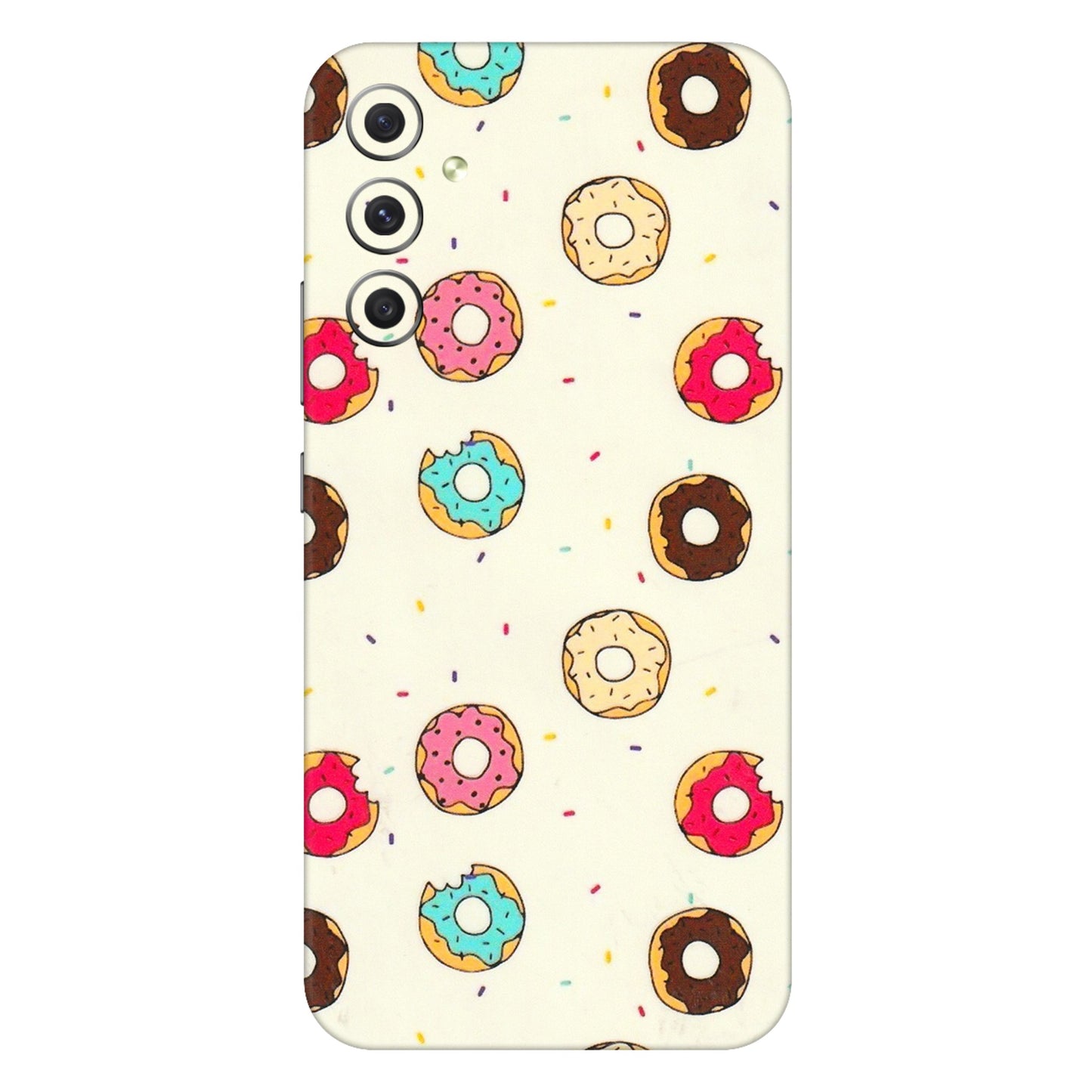 Samsung A/S Series Phone Skins (All Models) - Mini Donuts Doodle Art - 3D Embossed Finish (L-122) Samsung Galaxy A34 (5G)