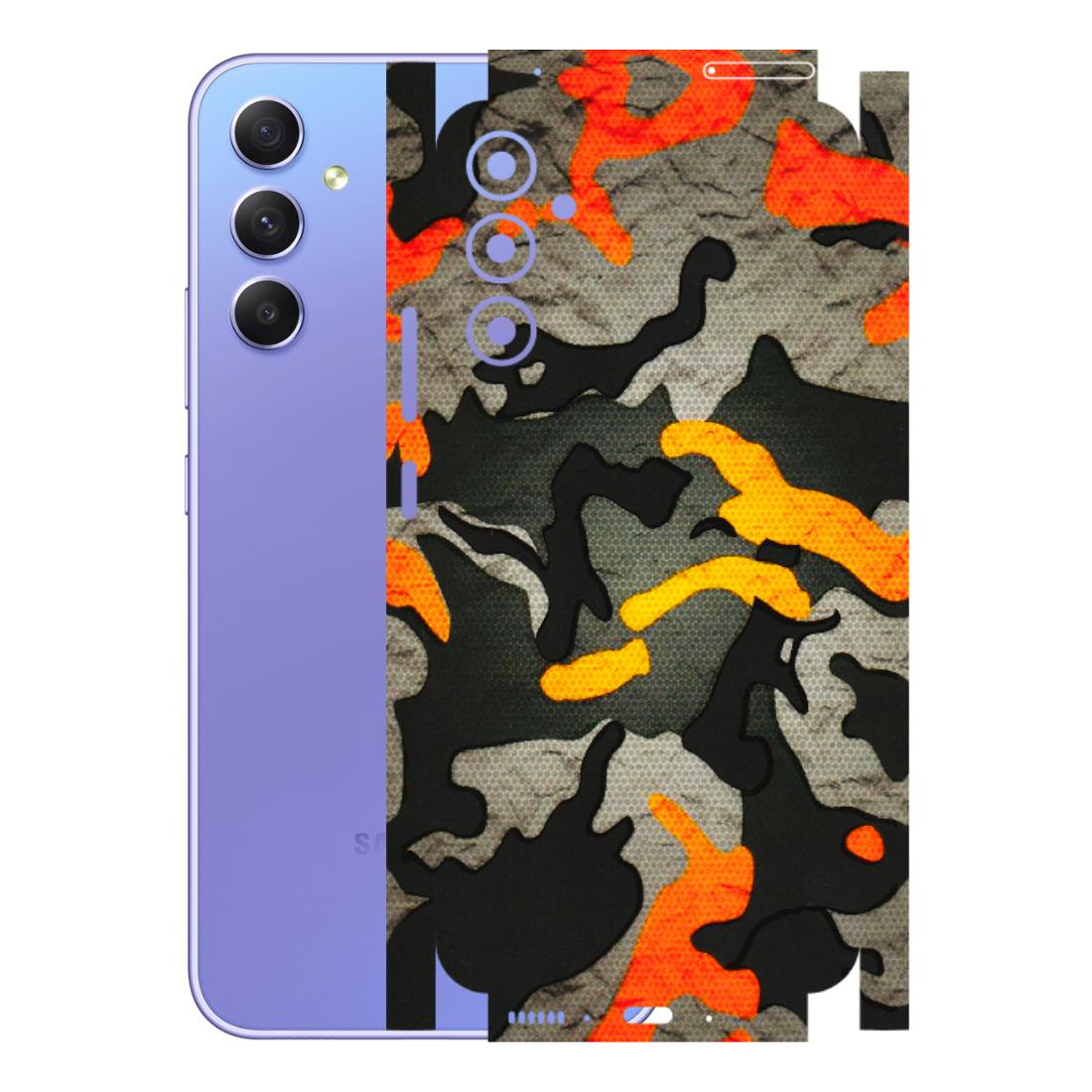 Samsung A/S Series Phone Skins (All Models) - Orange Camouflage - 3D Embossed Finish (L-204) Samsung Galaxy A34 (5G)