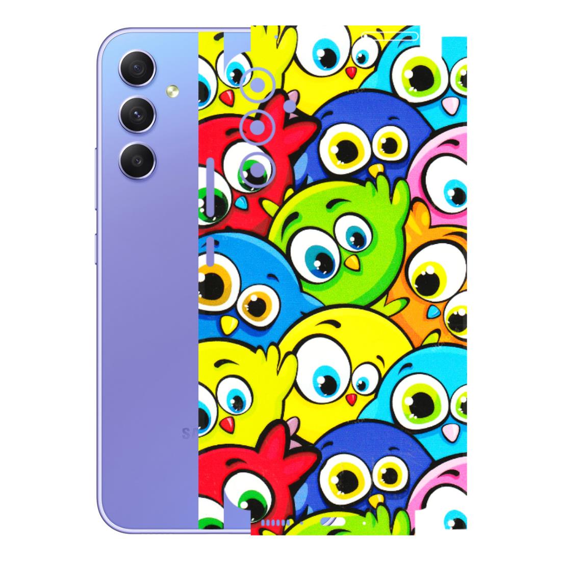 Samsung A/S Series Phone Skins (All Models) - Cute Fluffy Birds - 3D Embossed Finish (L-213) Samsung Galaxy A34 (5G)