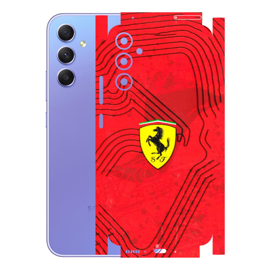 Samsung A/S Series Phone Skins (All Models) - Red Ferrari Logo Stylish - 3D Embossed Finish (L-238) Samsung Galaxy A34 (5G)