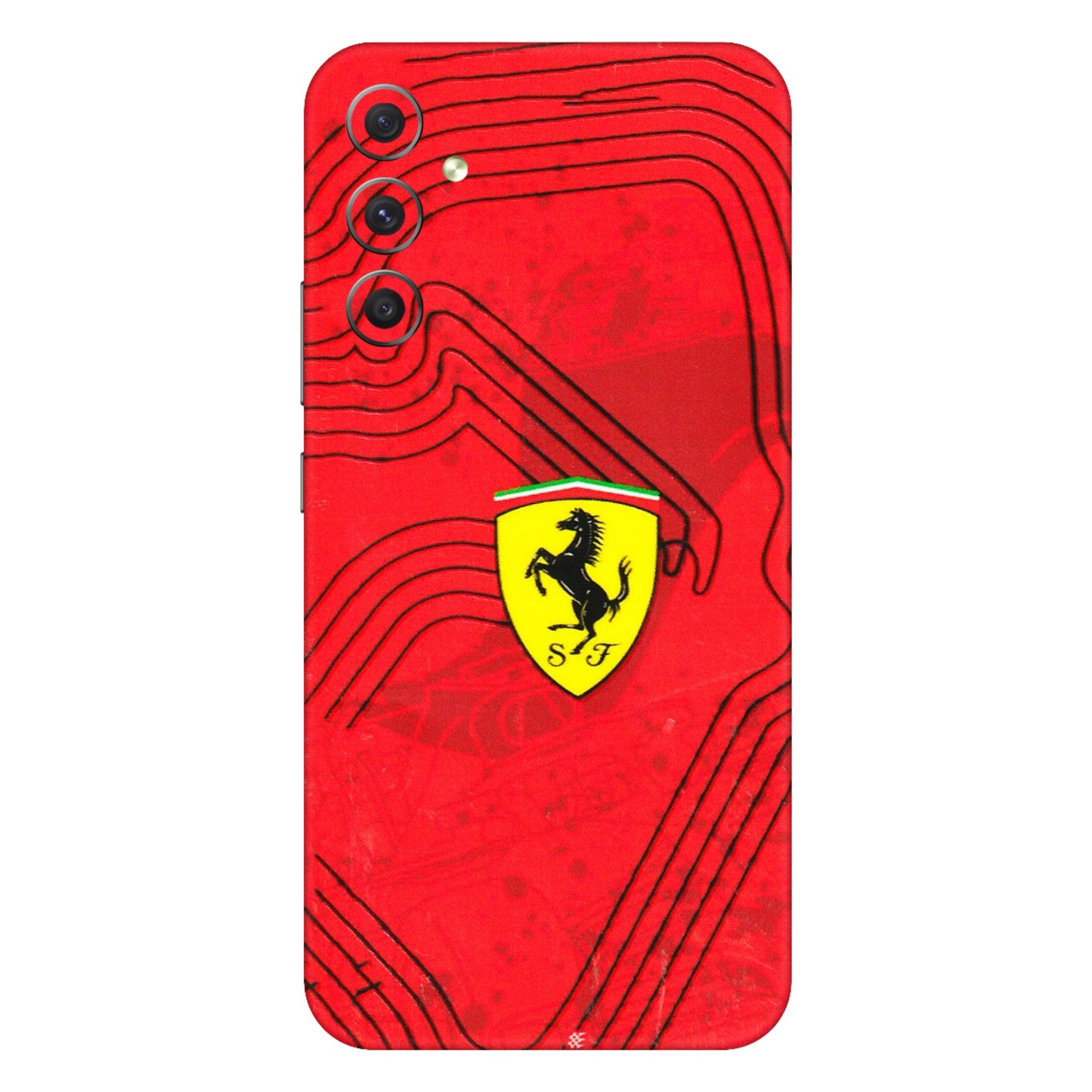 Samsung A/S Series Phone Skins (All Models) - Red Ferrari Logo Stylish - 3D Embossed Finish (L-238) Samsung Galaxy A34 (5G)