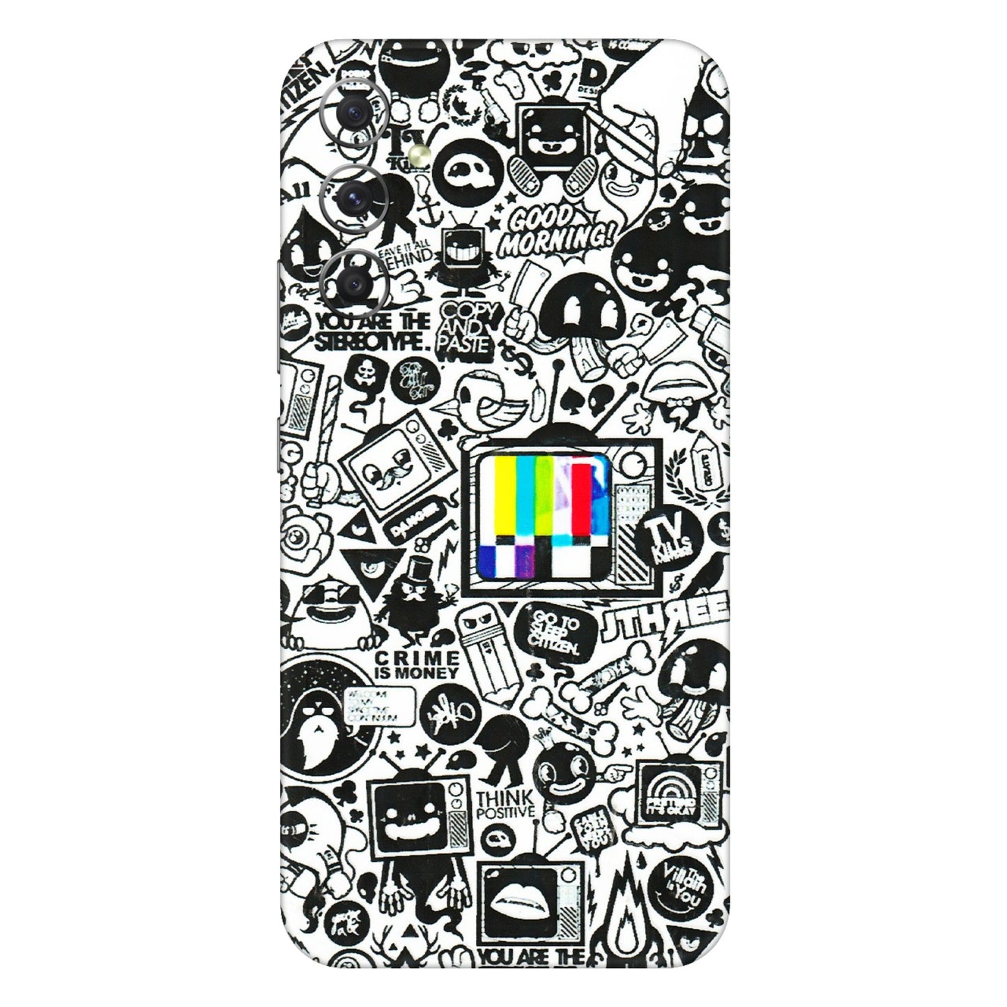 Samsung A/S Series Phone Skins (All Models) - Doodles Positive Art - 3D Embossed Finish (L-263) Samsung Galaxy A34 (5G)